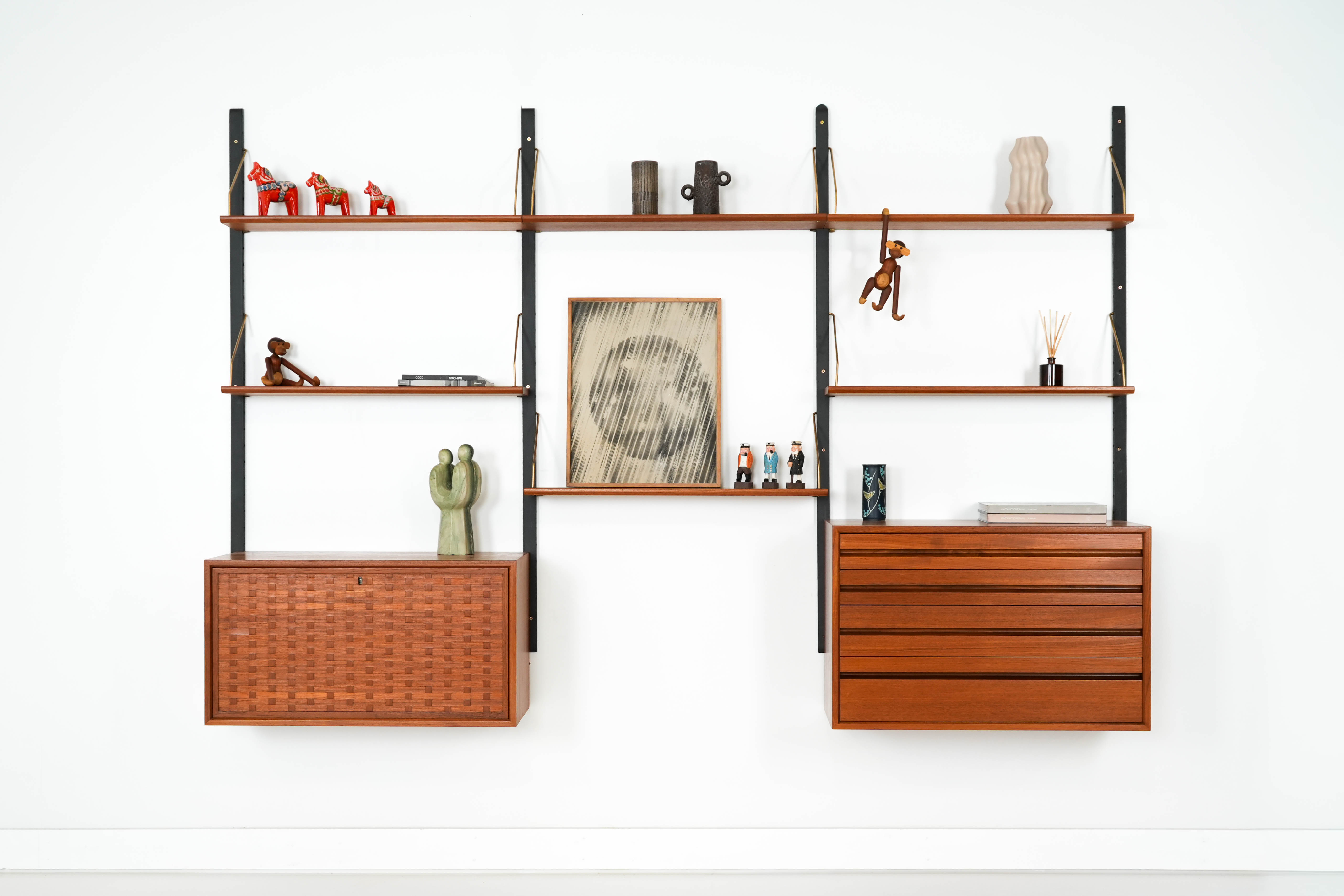 Module shelf teak brown 1960s
