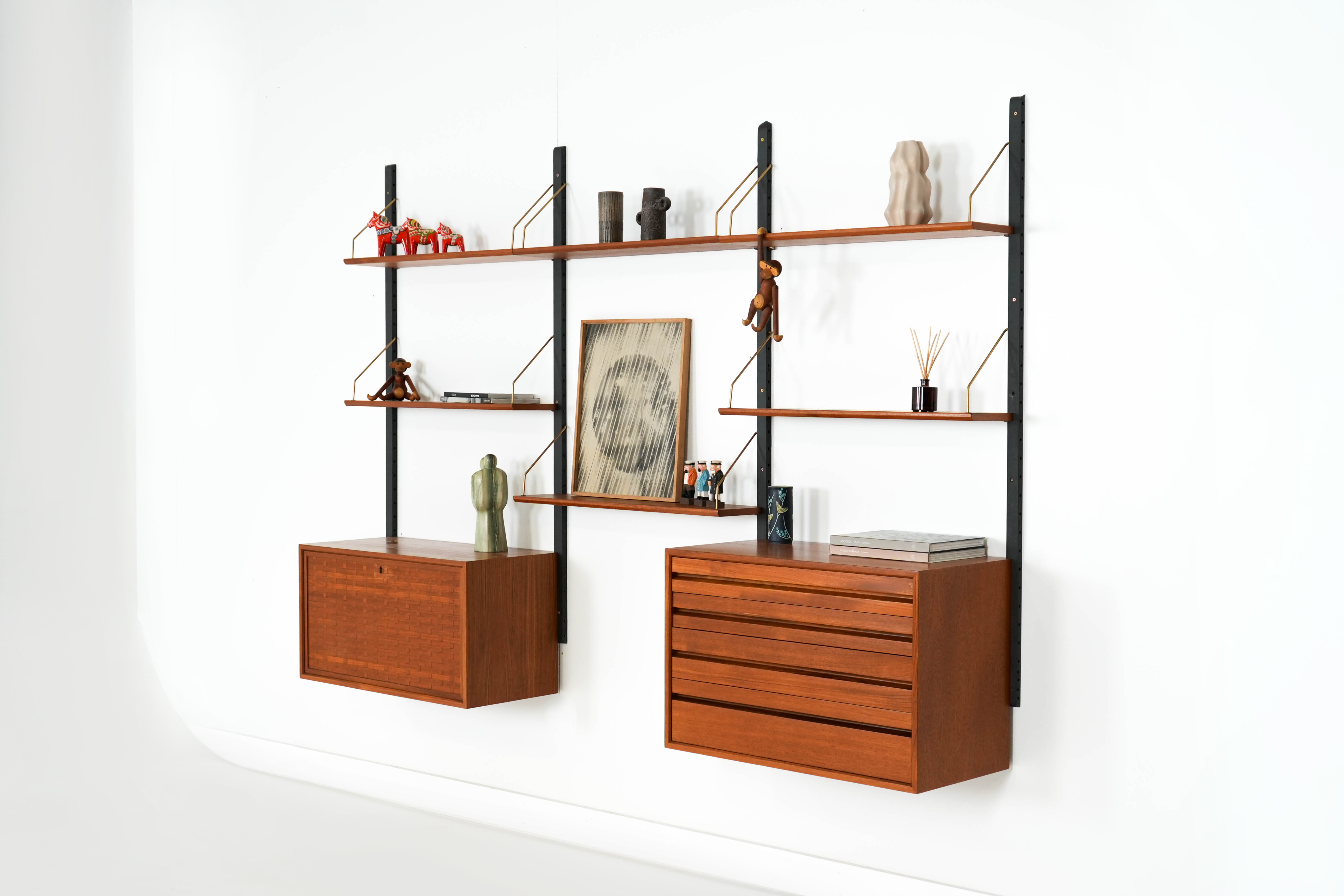 Modulregal Teakholz Braun 1960er Jahre