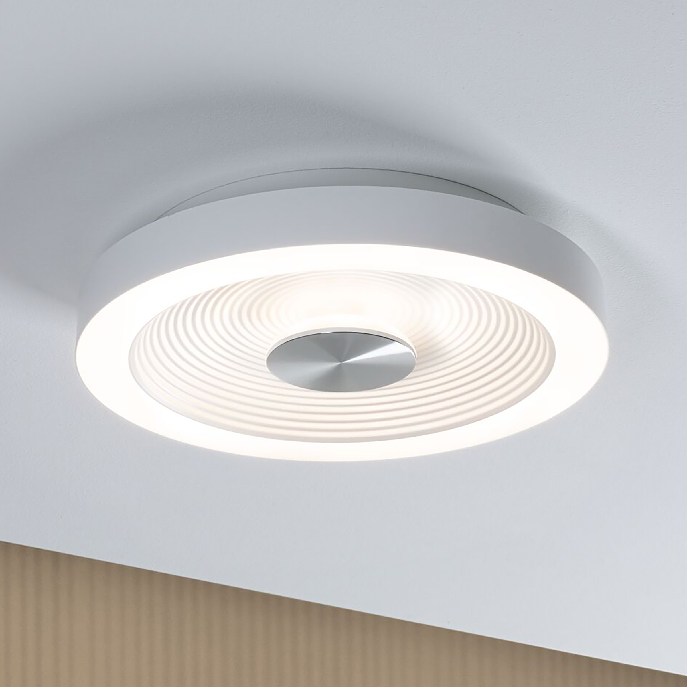Volea LED ceiling light 1-light White Silver Ø 32 cm