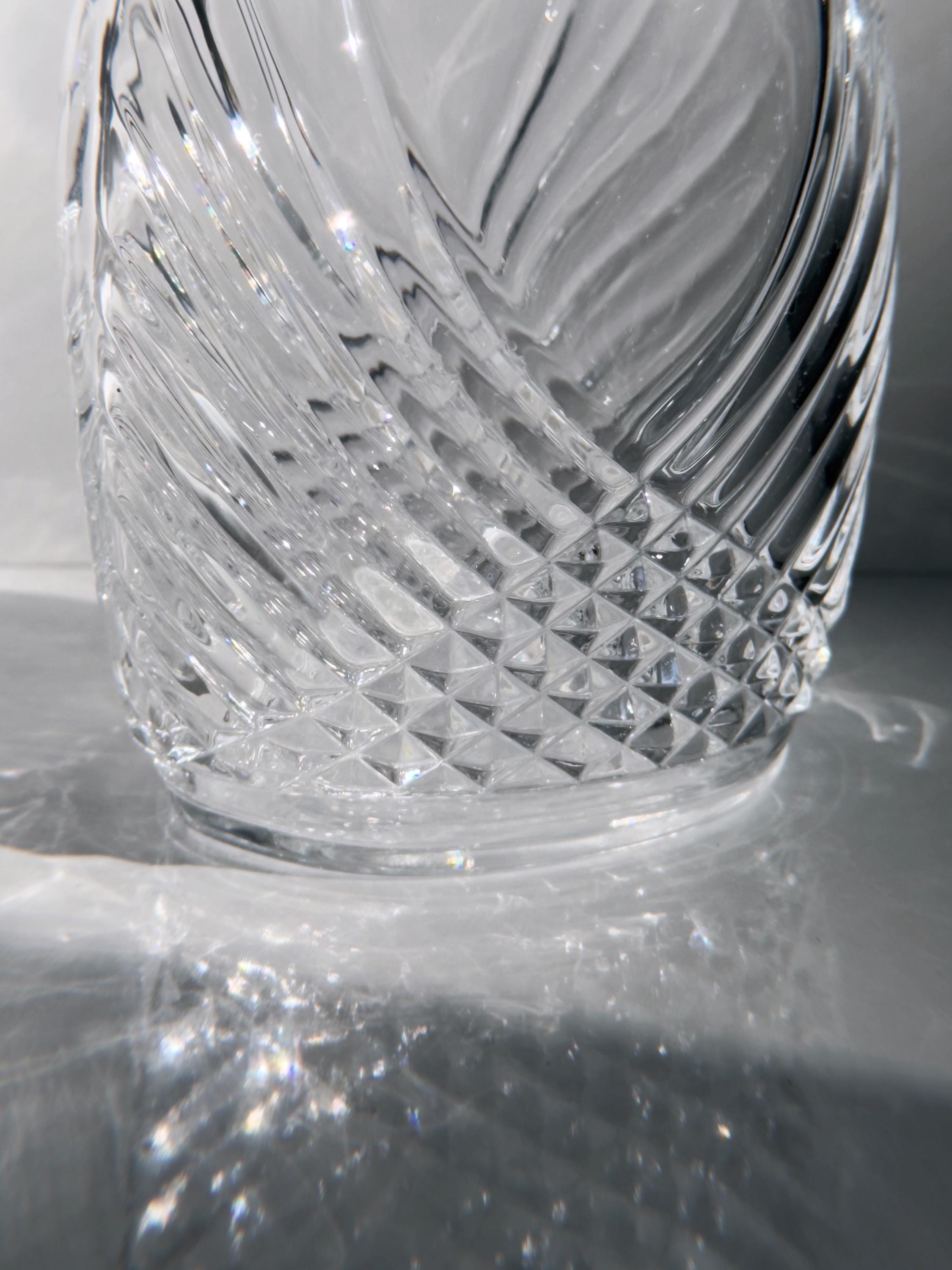 Vintage Art Deco Carafe Crystal Transparent 1980s