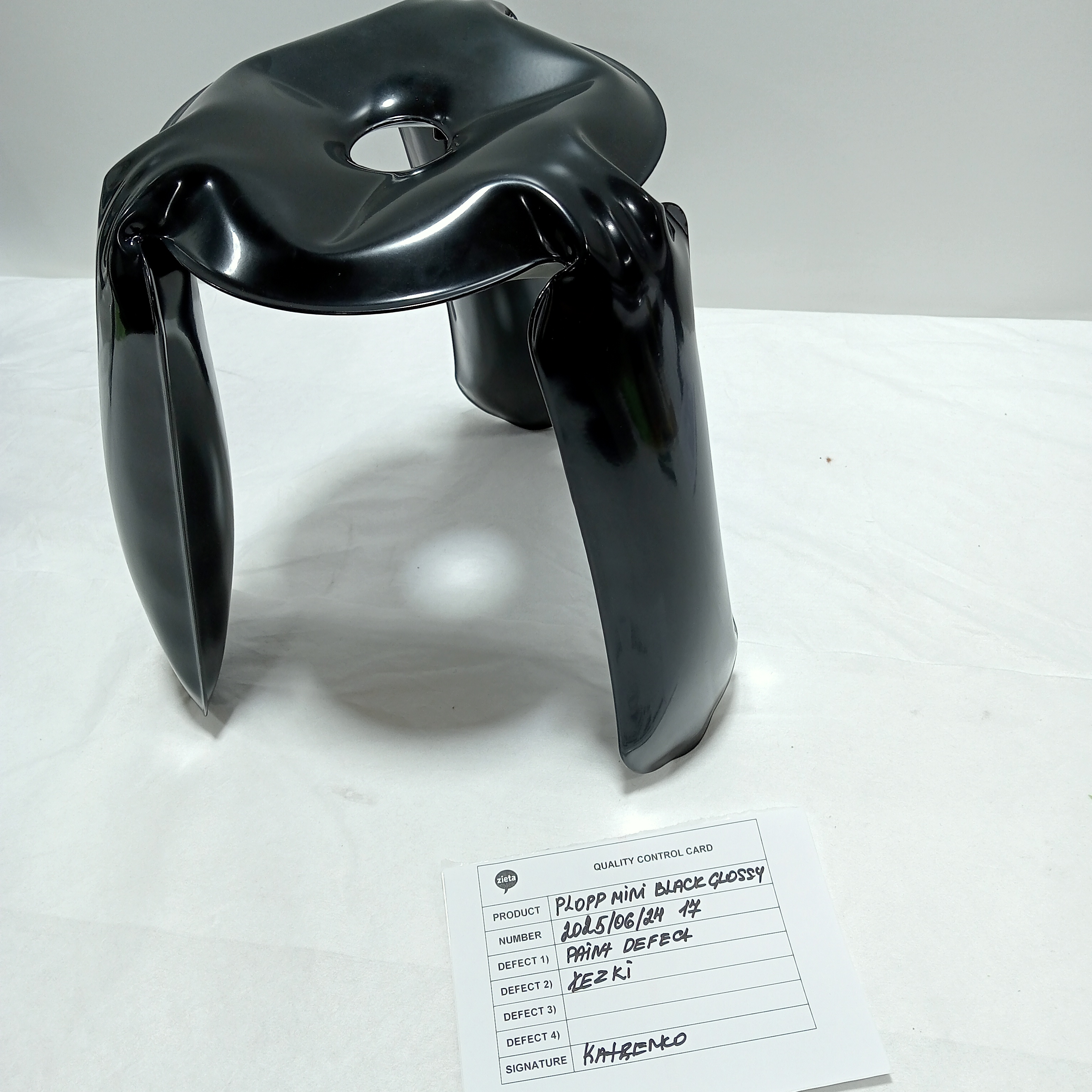 Plopp Mini Stool Steel Black Glossy