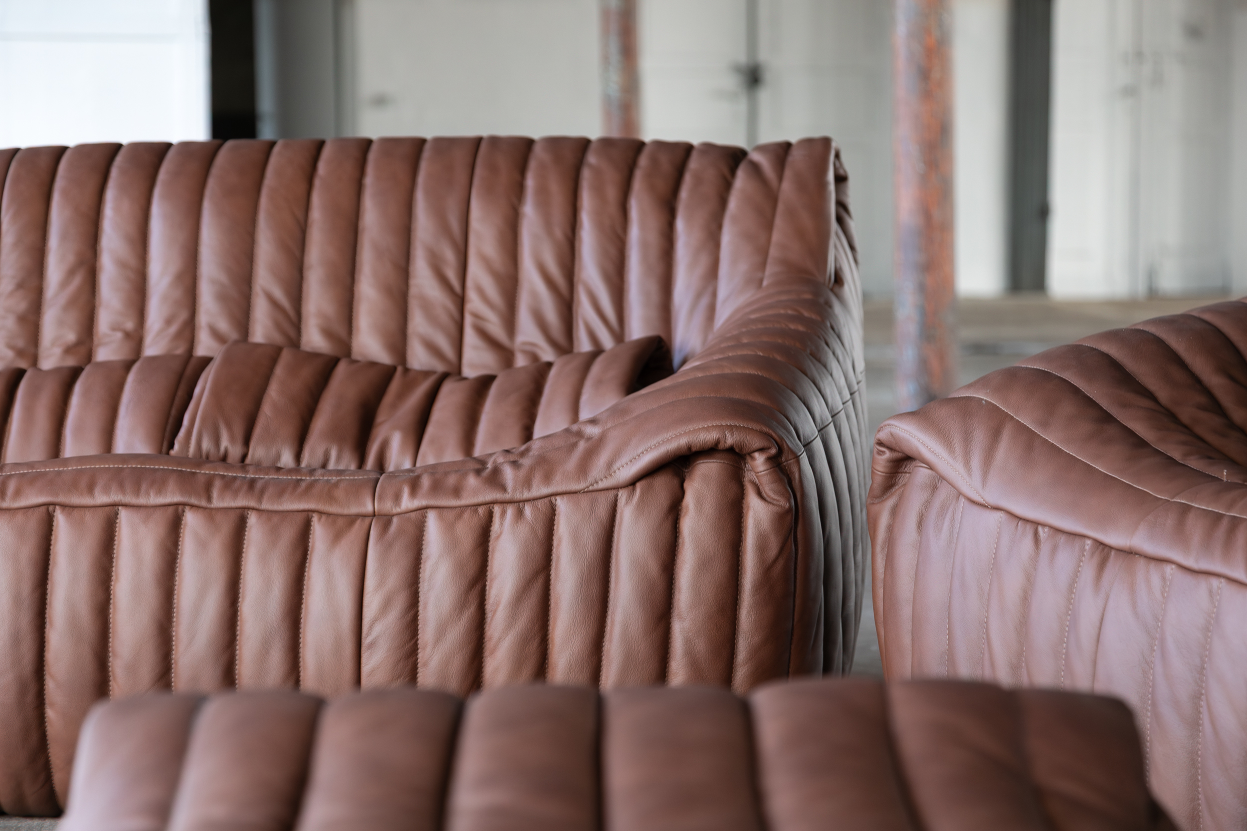 Sandra Lounge Set 2-tlg. Glattleder Folk Brown