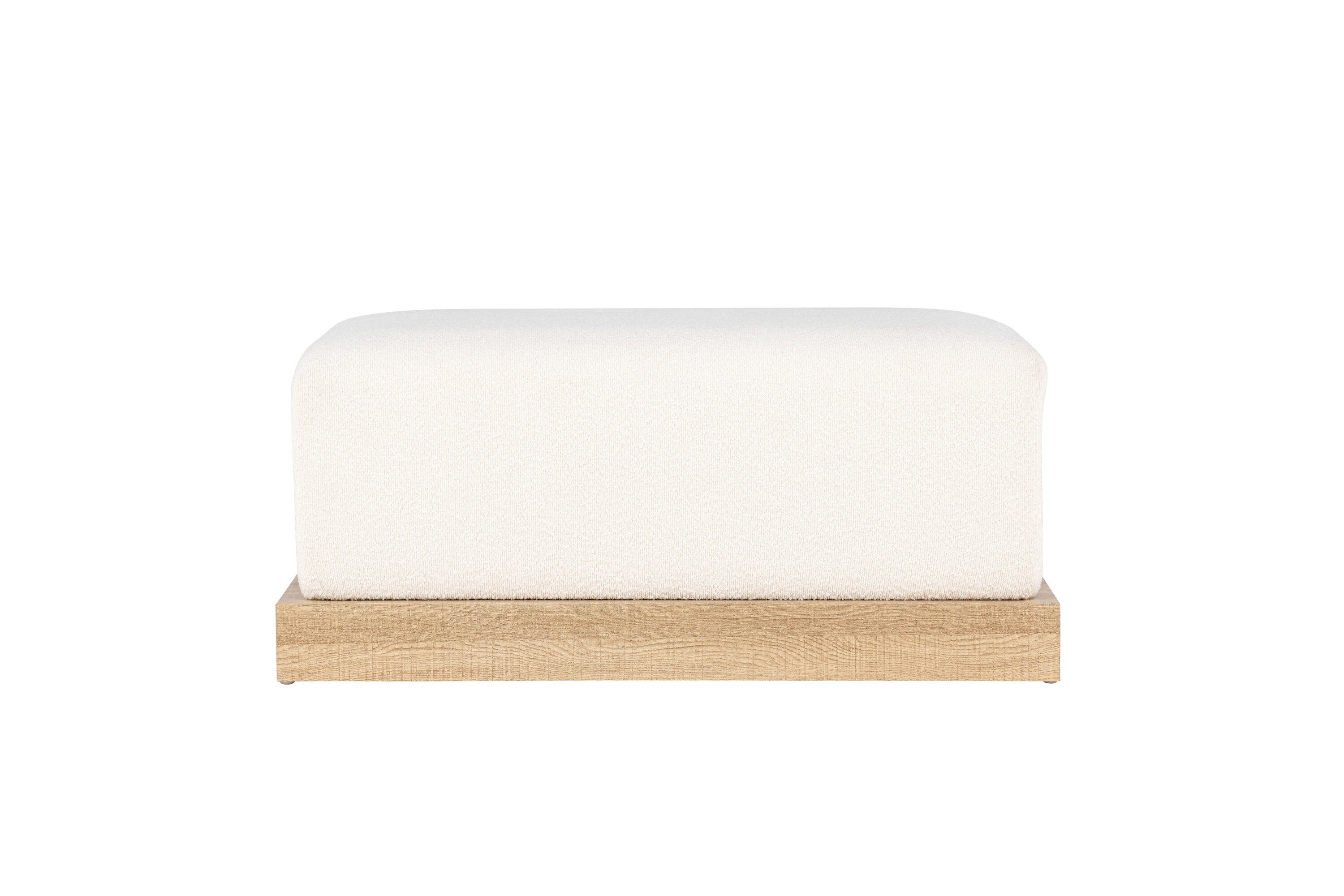 Ivy Ottoman Wood-look Bouclé White