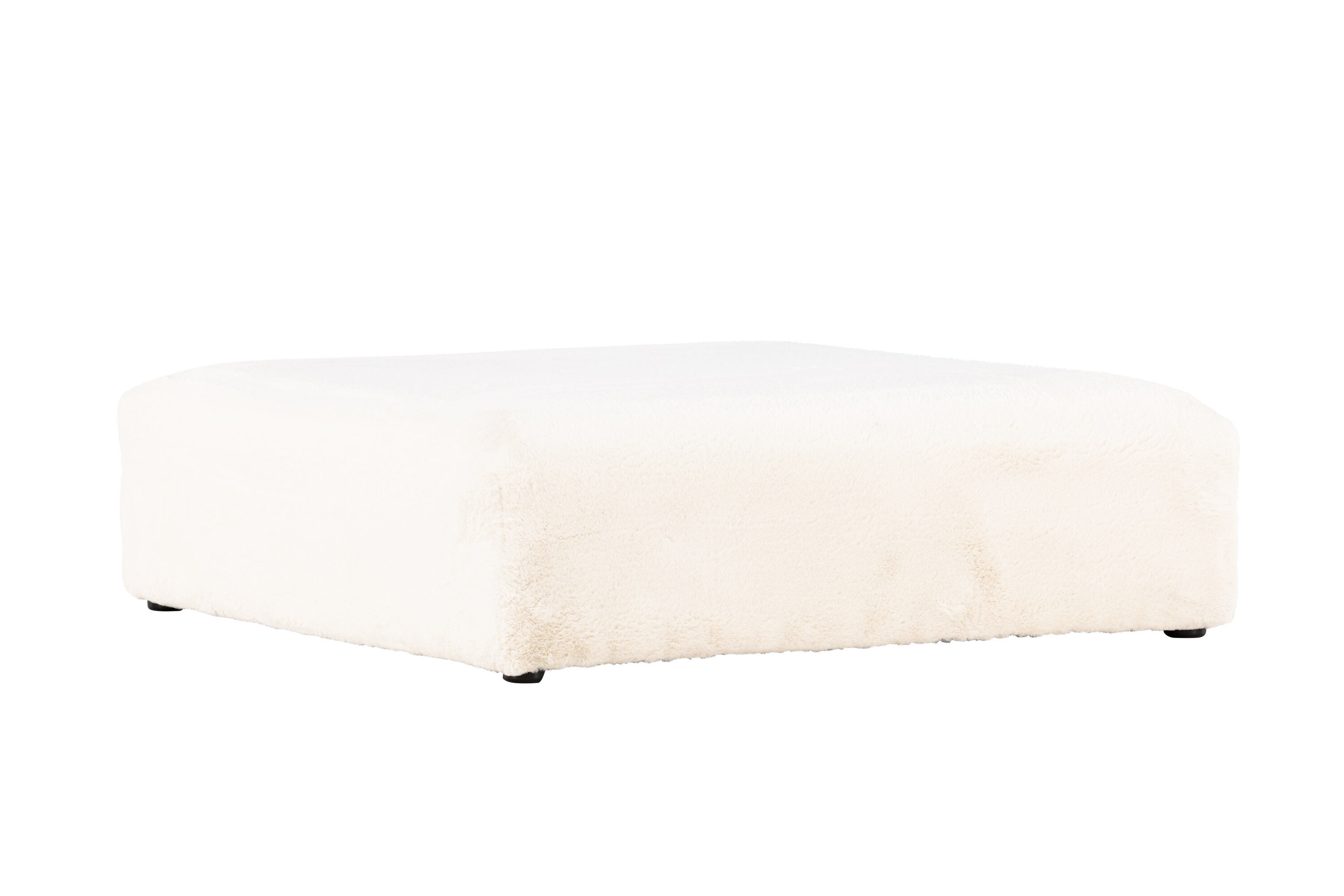 Davie Pouf Beige Kunstfell 100x100cm