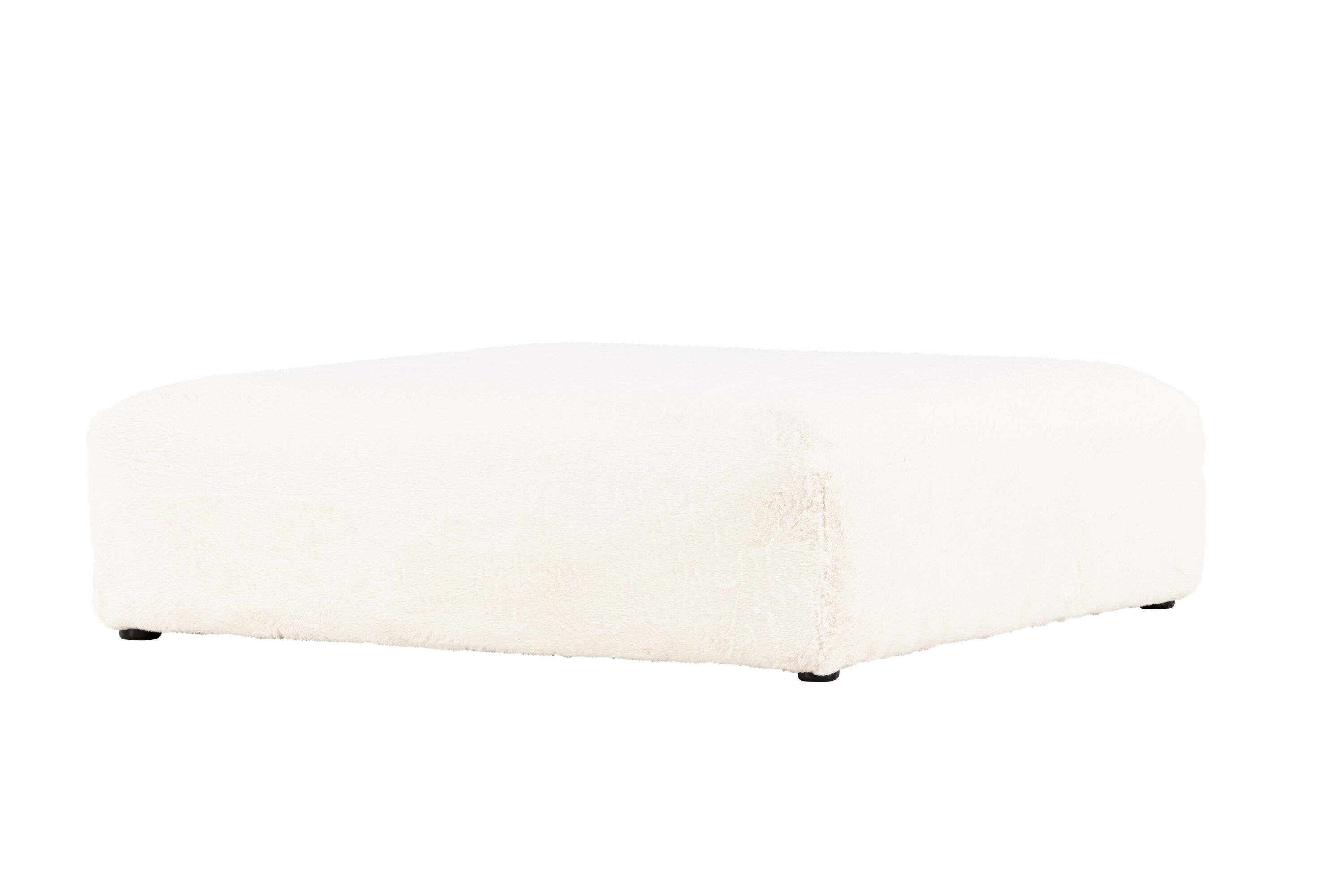Davie Pouf Beige Kunstfell 100x100cm