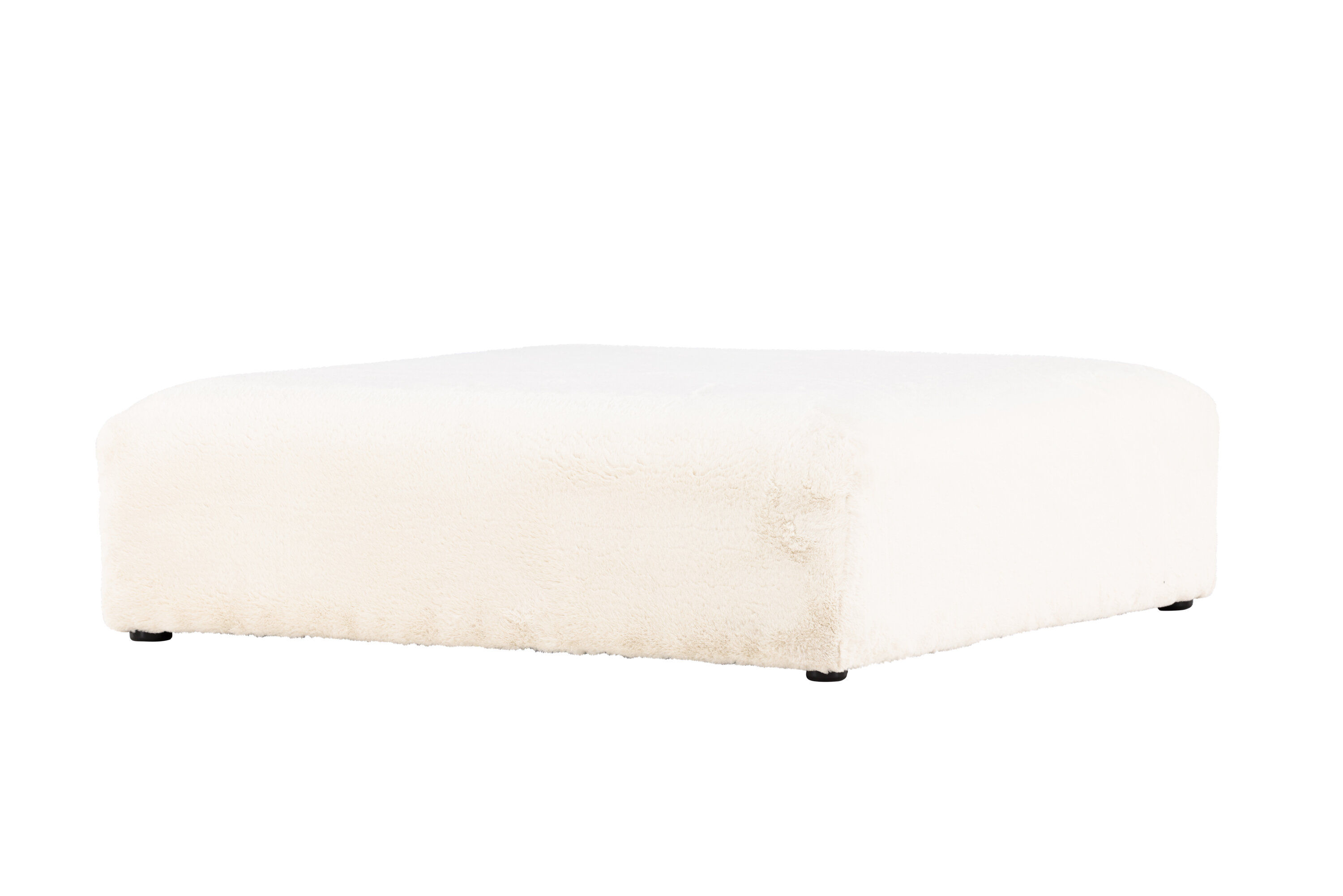 Davie Pouf Beige Kunstfell 100x100cm