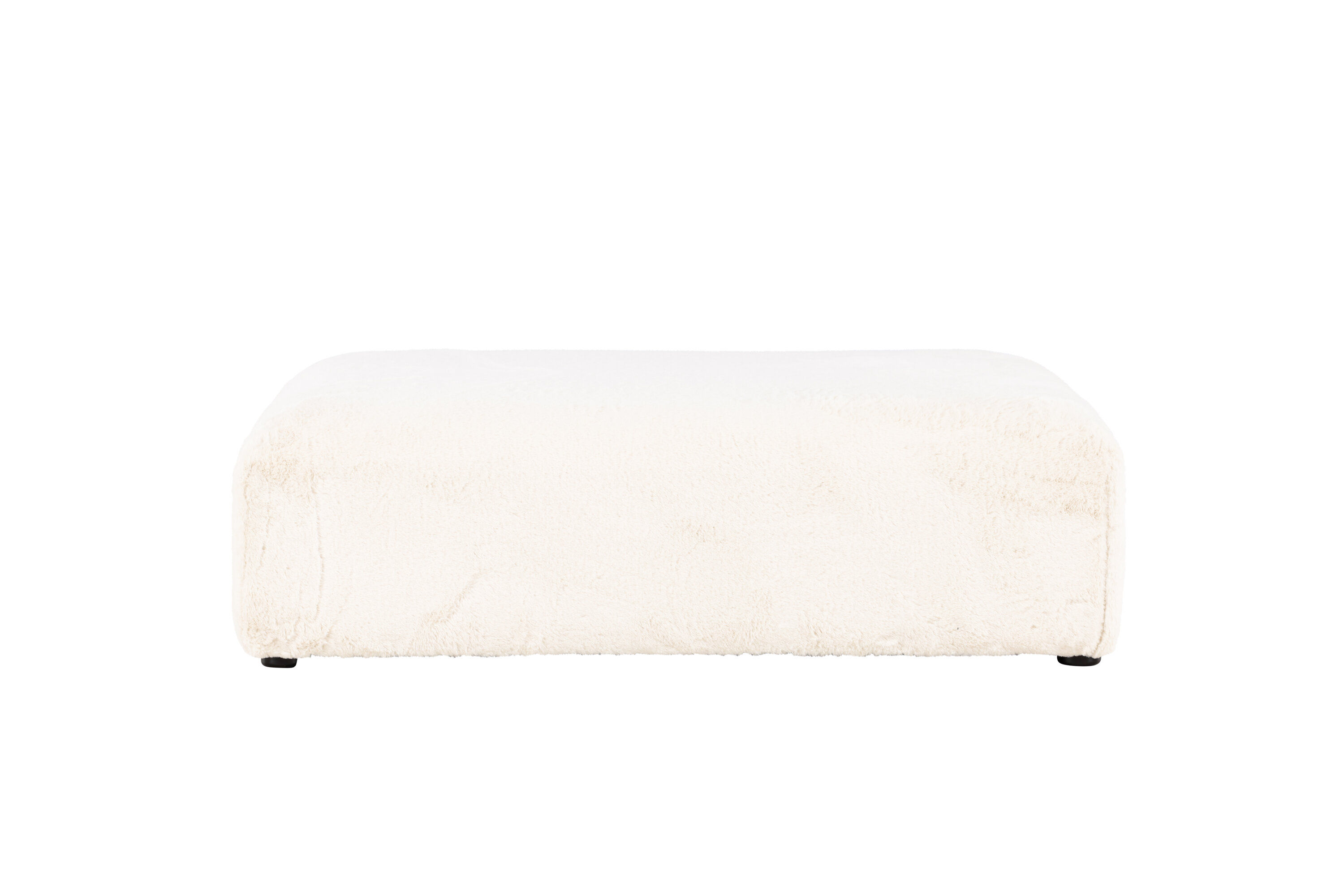 Davie Pouf Beige Kunstfell 100x100cm
