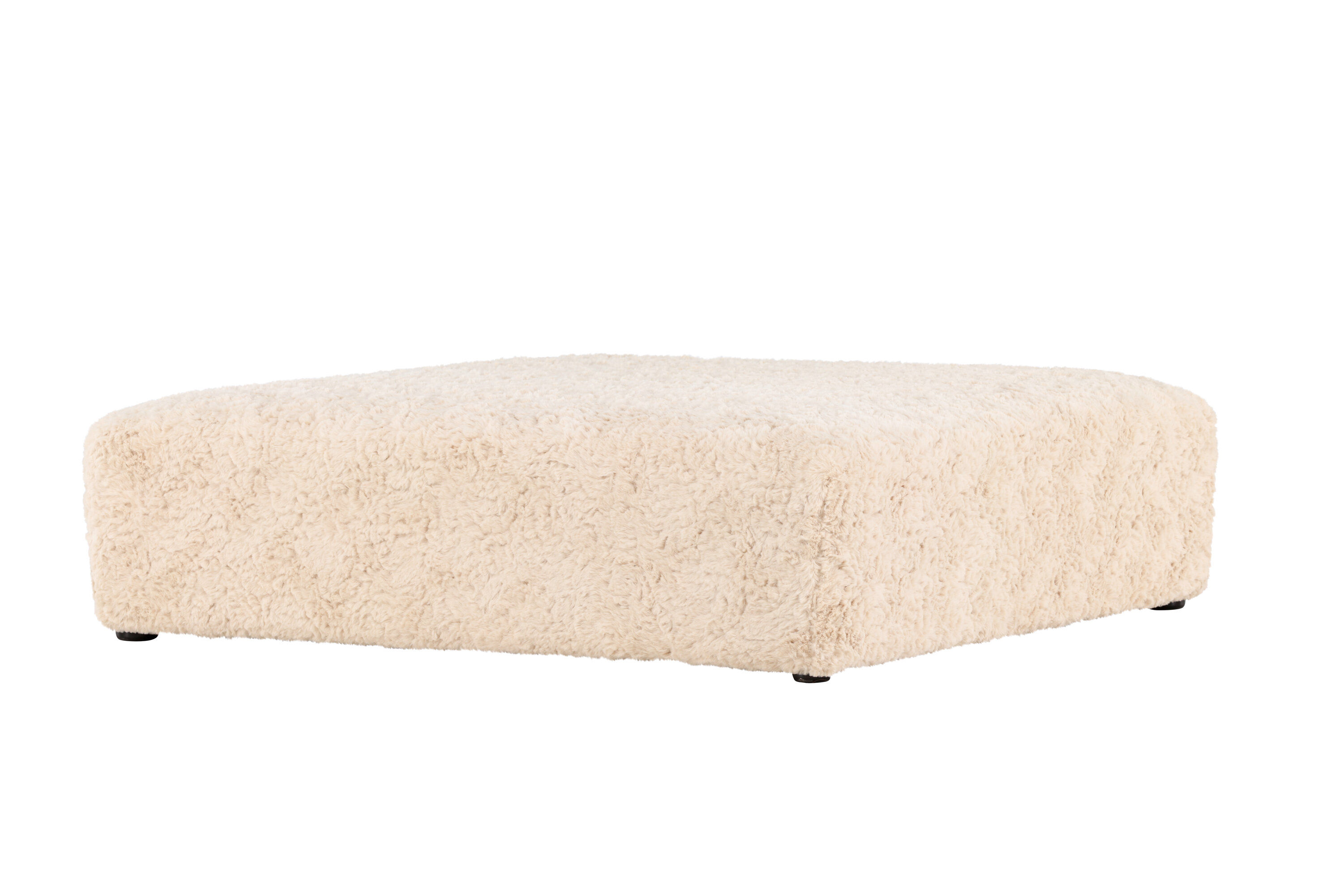 Frankie Pouf Beige Kunstfell FSC 100x100cm