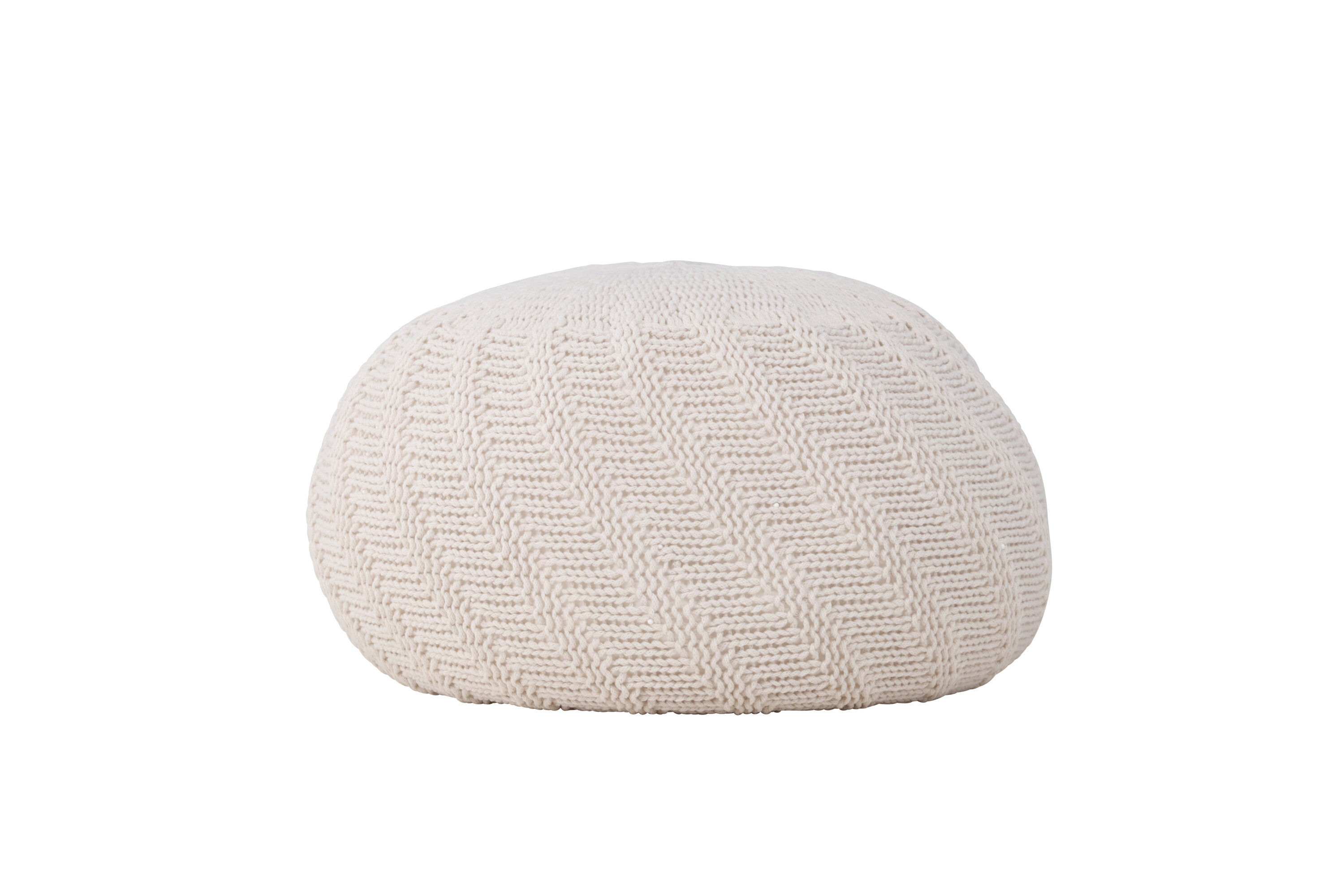 Ted Round Pouf Offwhite ⌀45cm