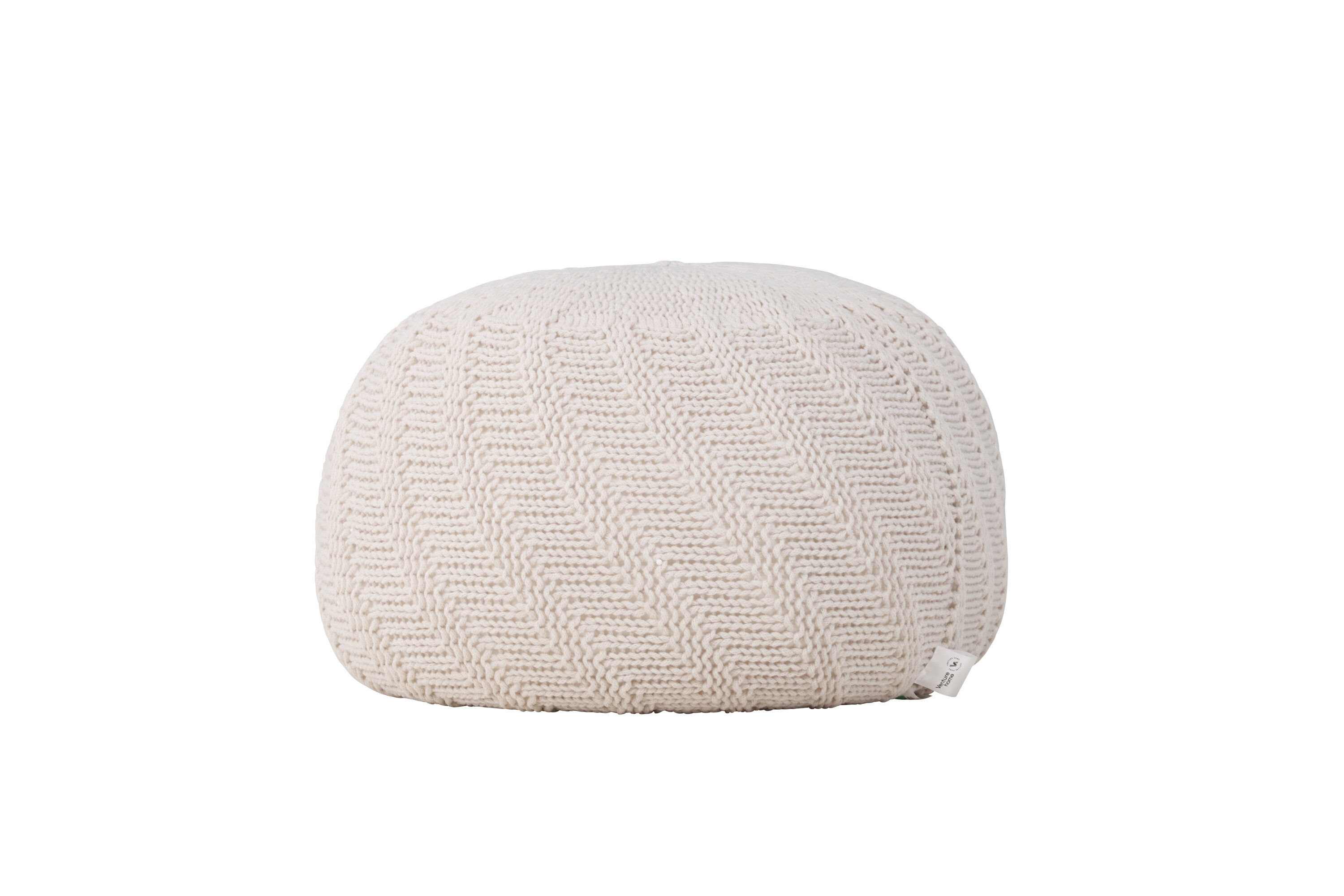 Ted Round Pouf Offwhite ⌀45cm