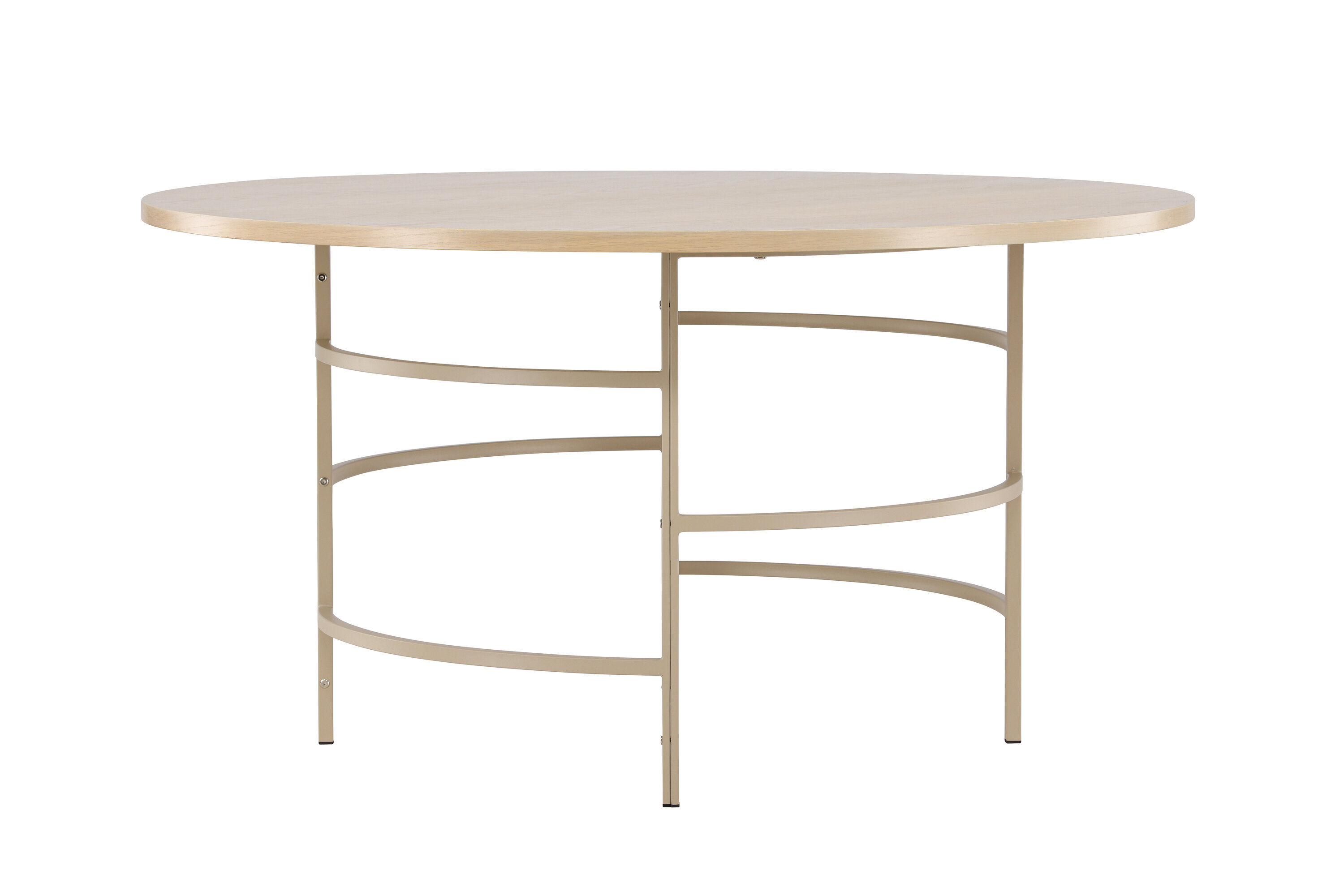 Copenhagen Dining table Wood Metal Beige ⌀140cm