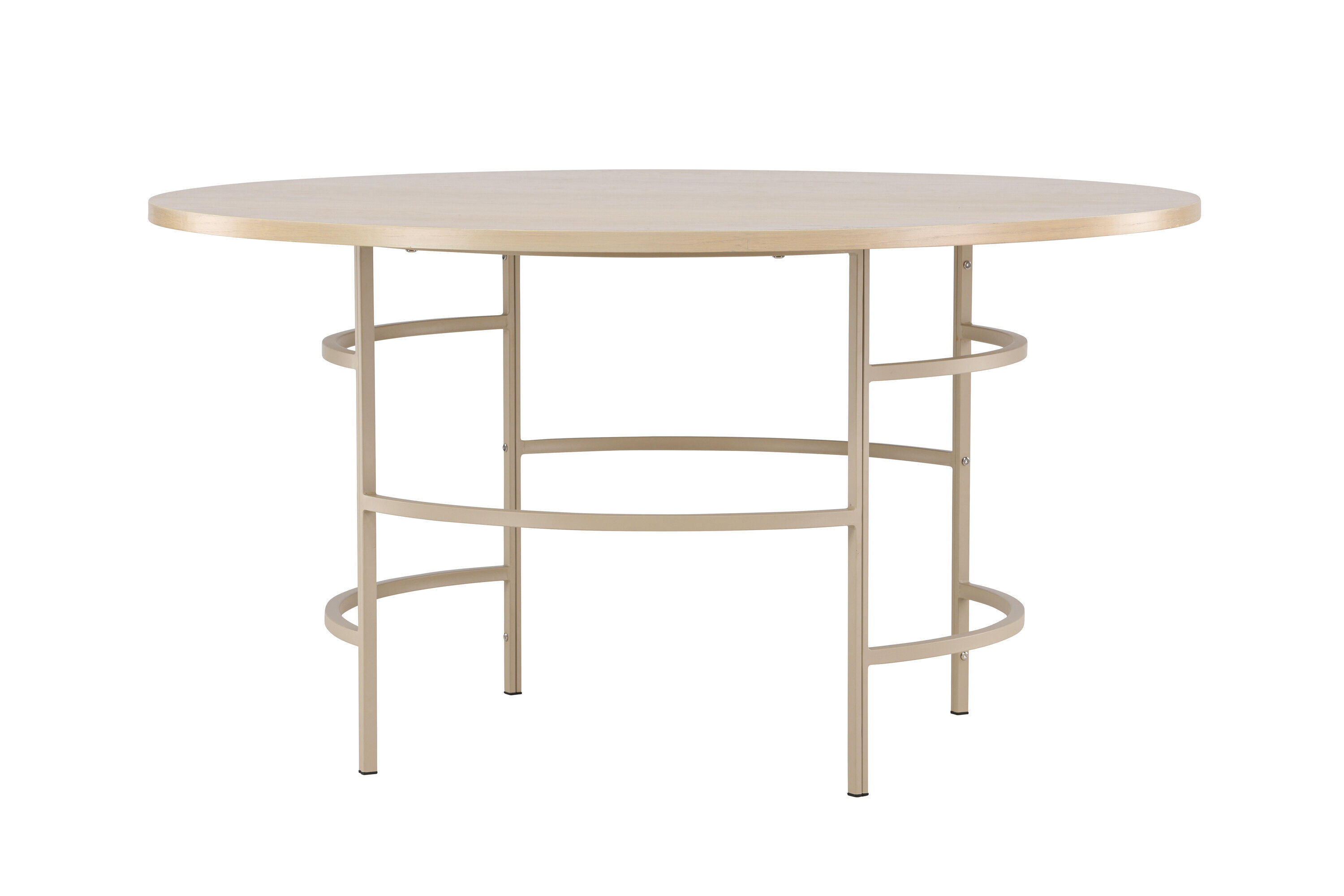 Copenhagen Dining table Wood Metal Beige ⌀140cm