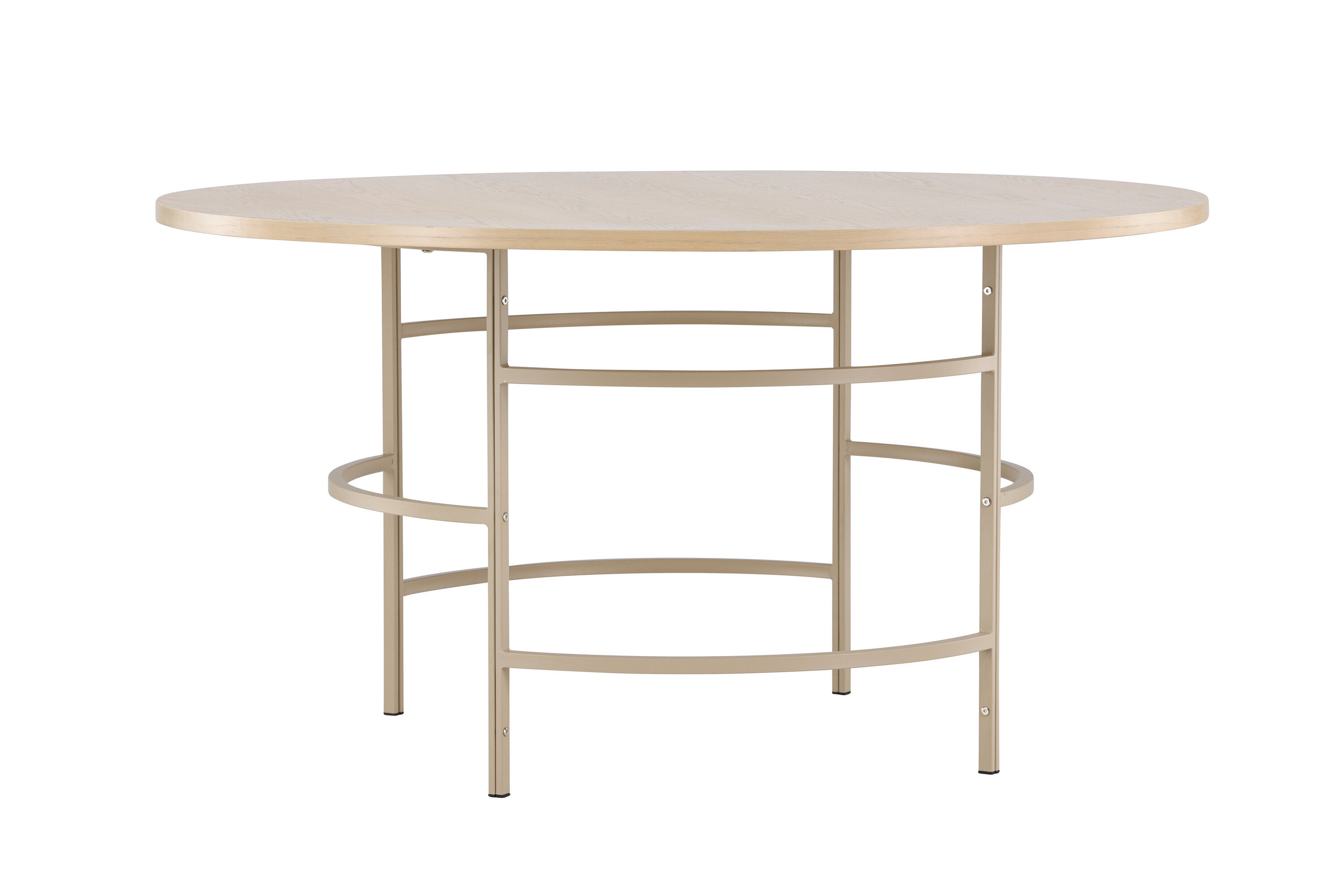Copenhagen Dining table Wood Metal Beige ⌀140cm