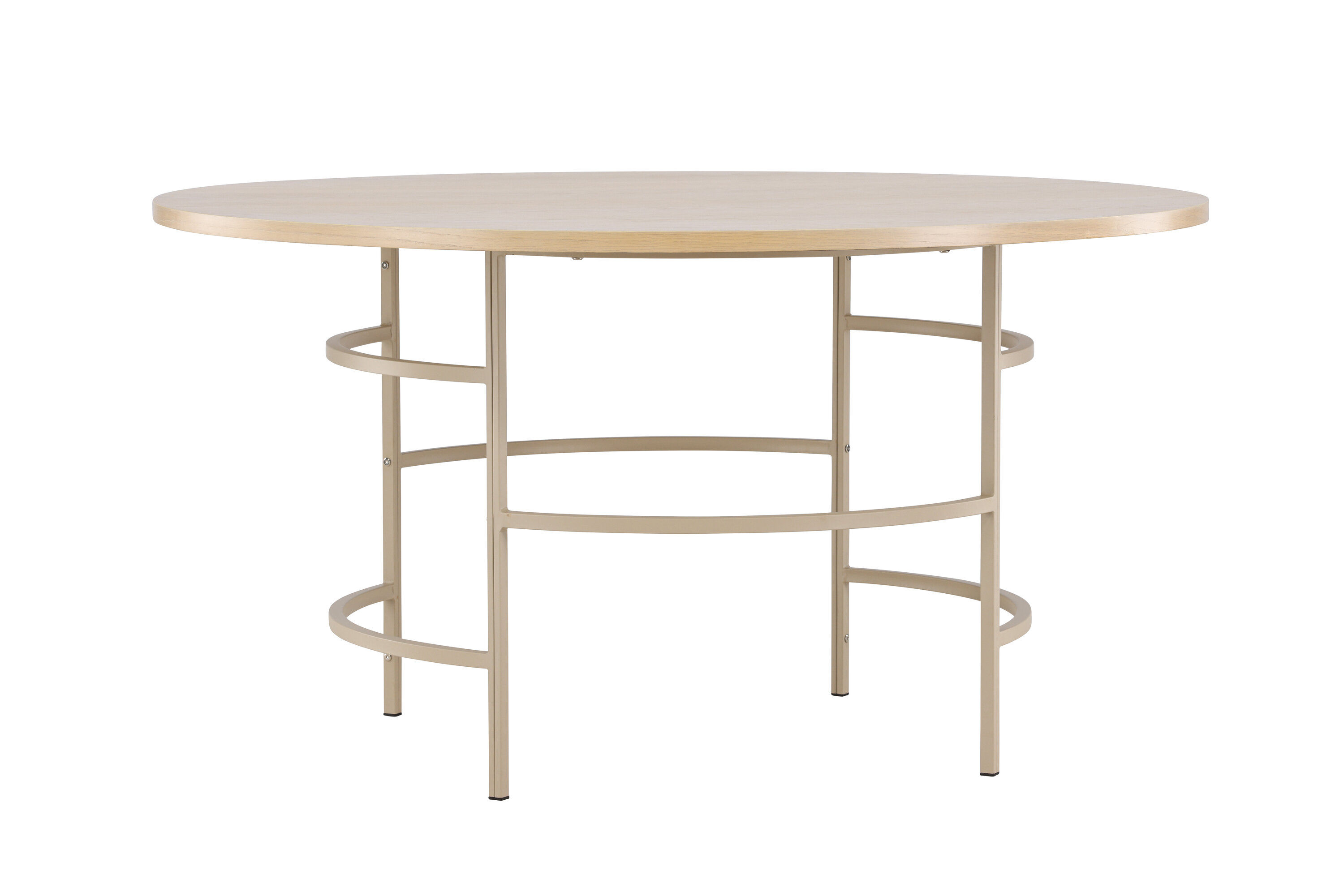 Copenhagen Dining table Wood Metal Beige ⌀140cm