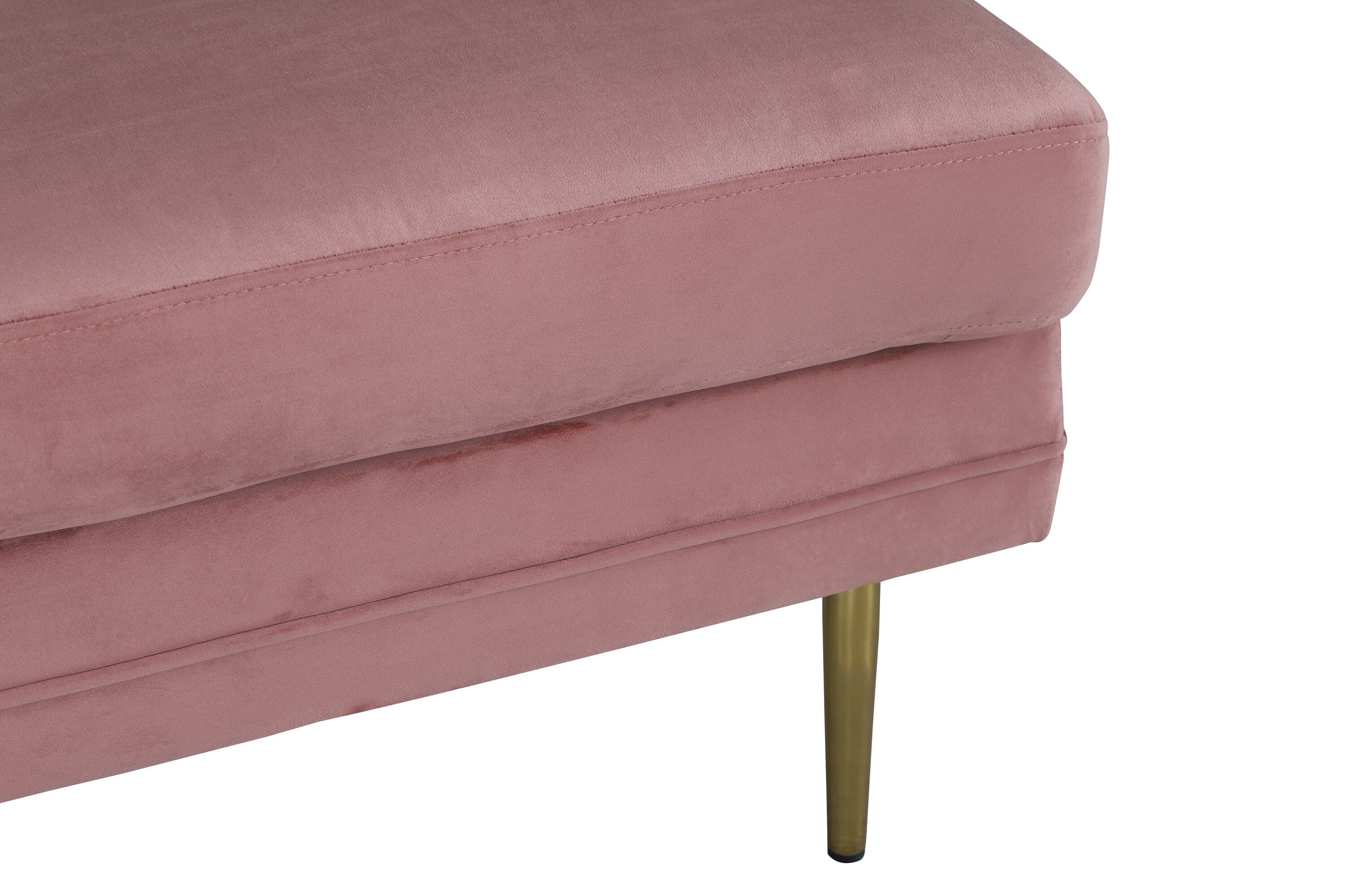 Boom Ottoman Brass Velvet Pink