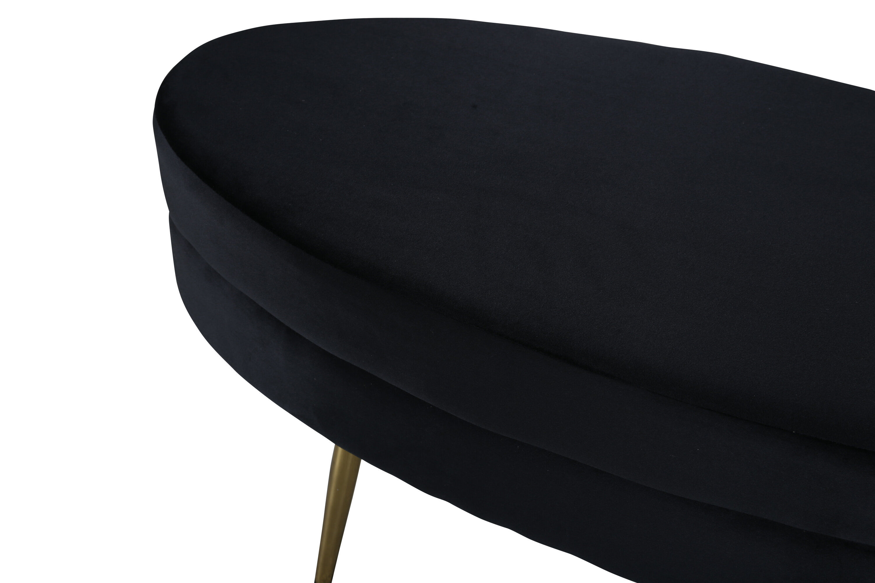 Otto Pouf Brass Velvet Black