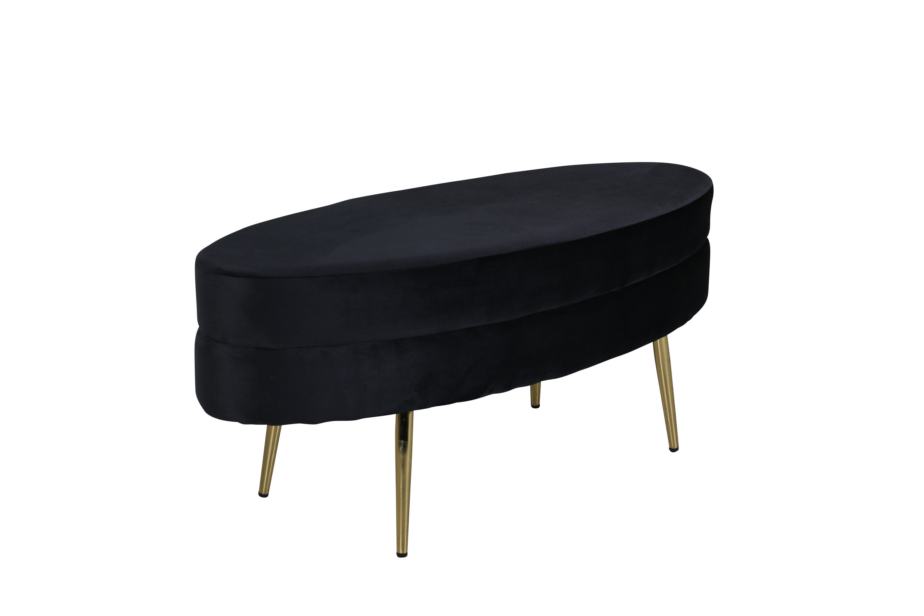 Otto Pouf Brass Velvet Black