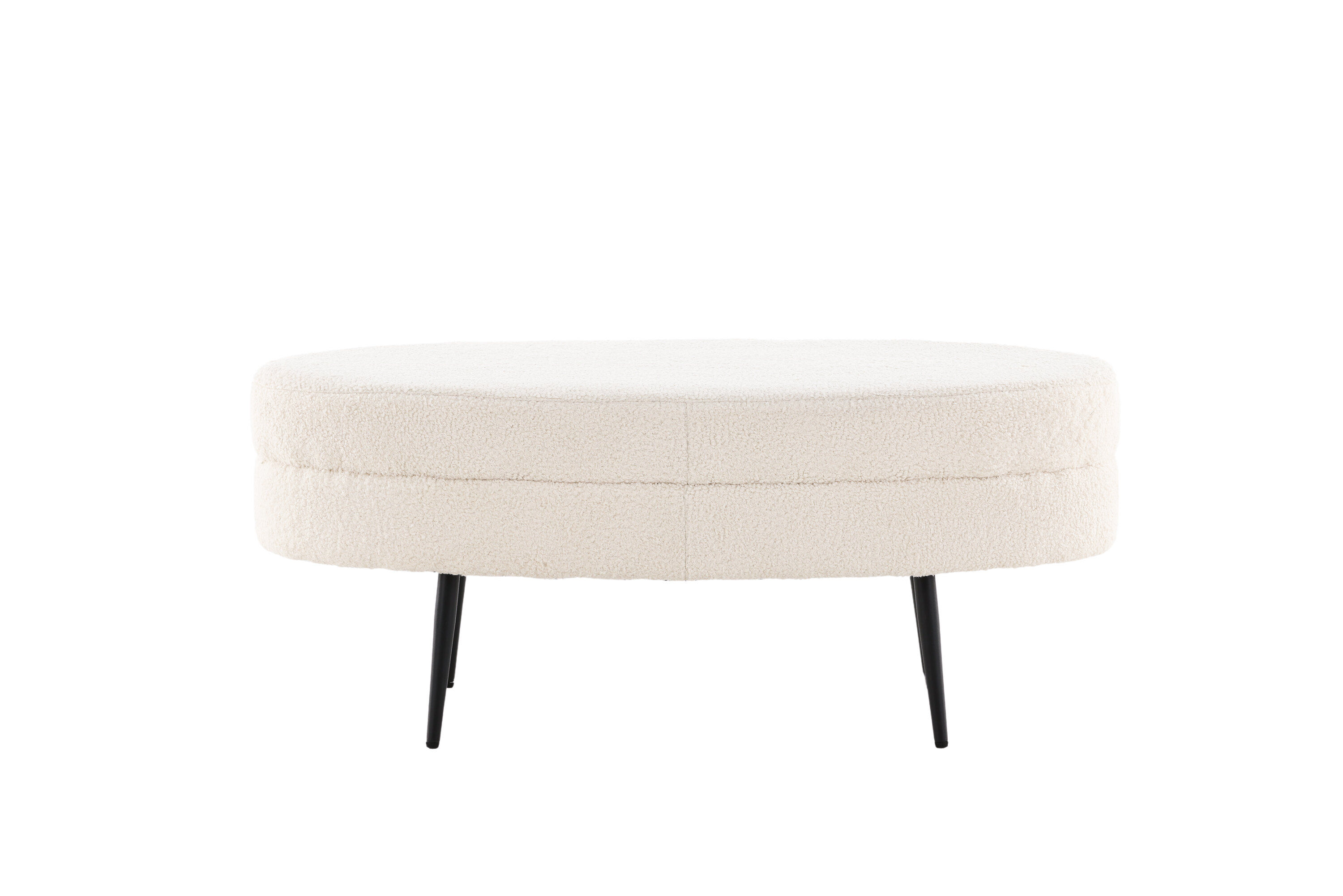 Otto Pouf Schwarz Offwhite Teddy