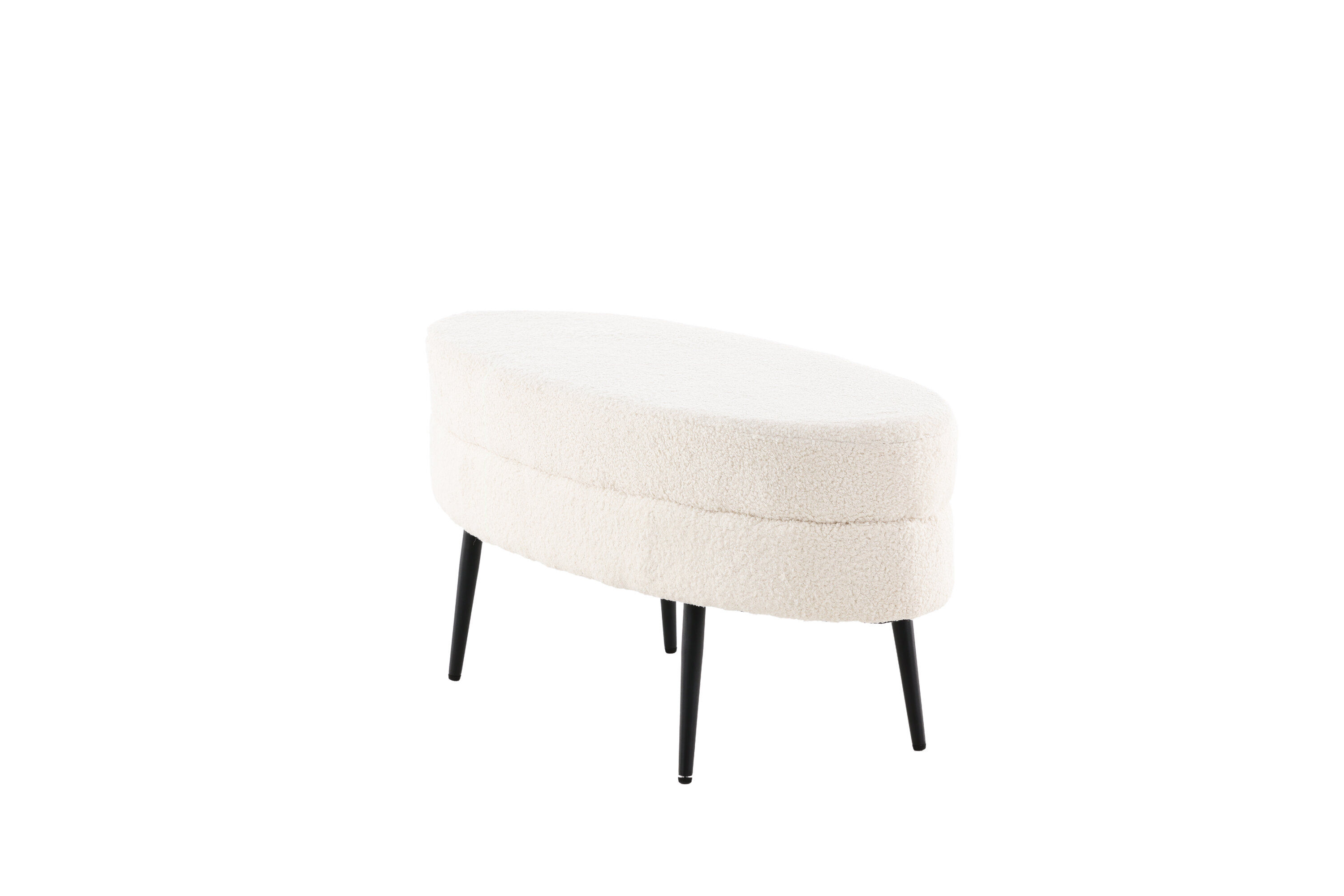 Otto Pouf Schwarz Offwhite Teddy