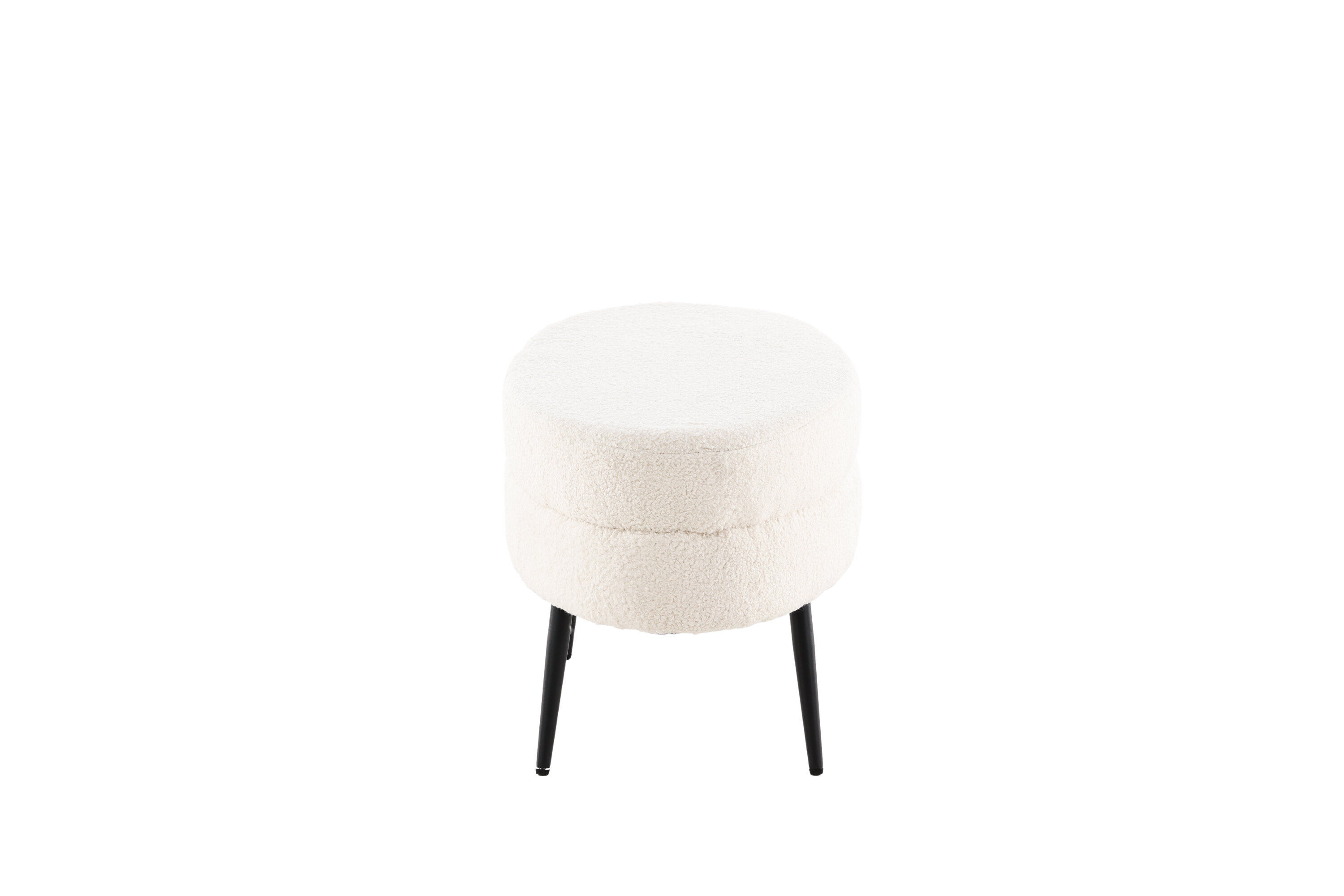 Otto Pouf Schwarz Offwhite Teddy
