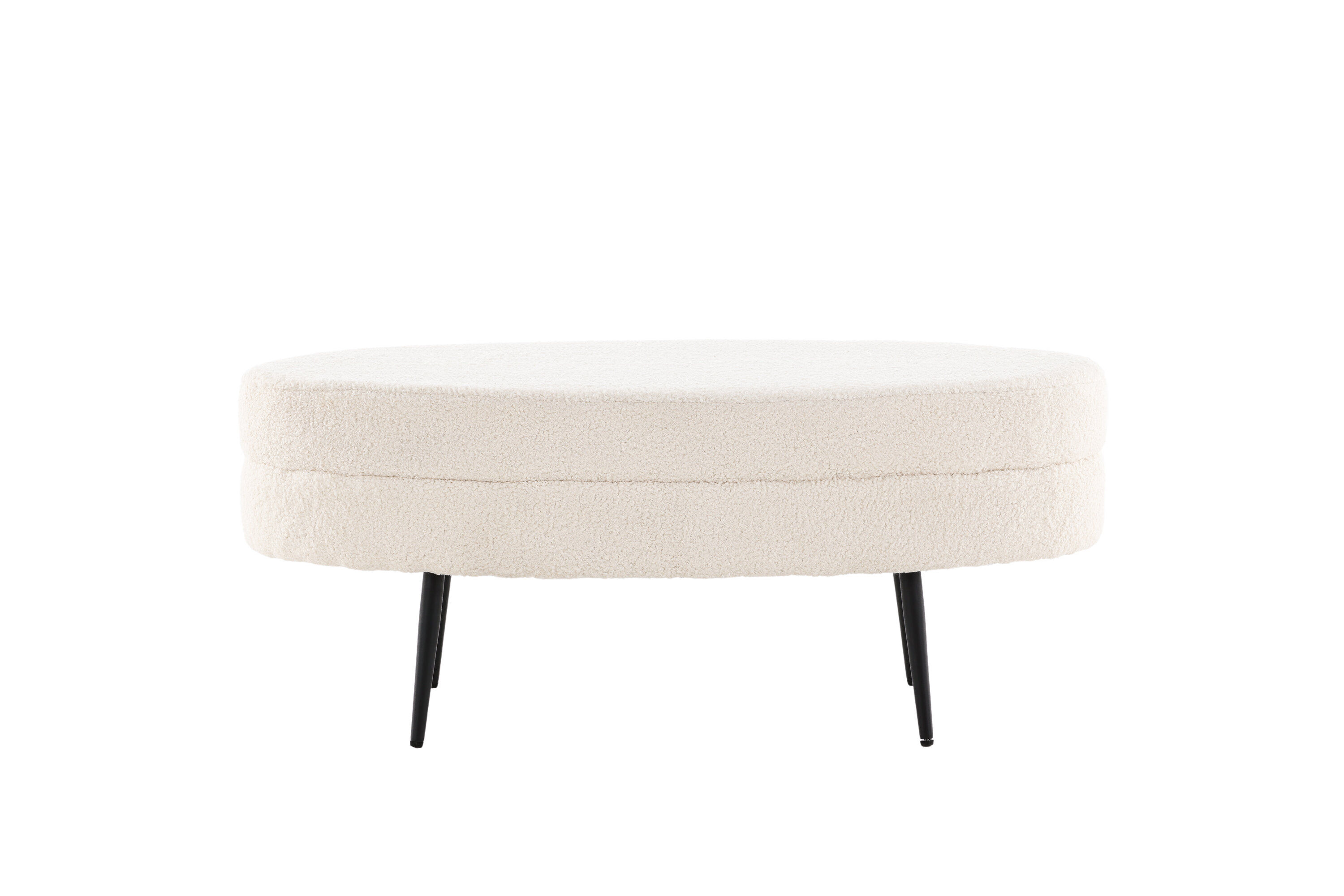 Otto Pouf Schwarz Offwhite Teddy