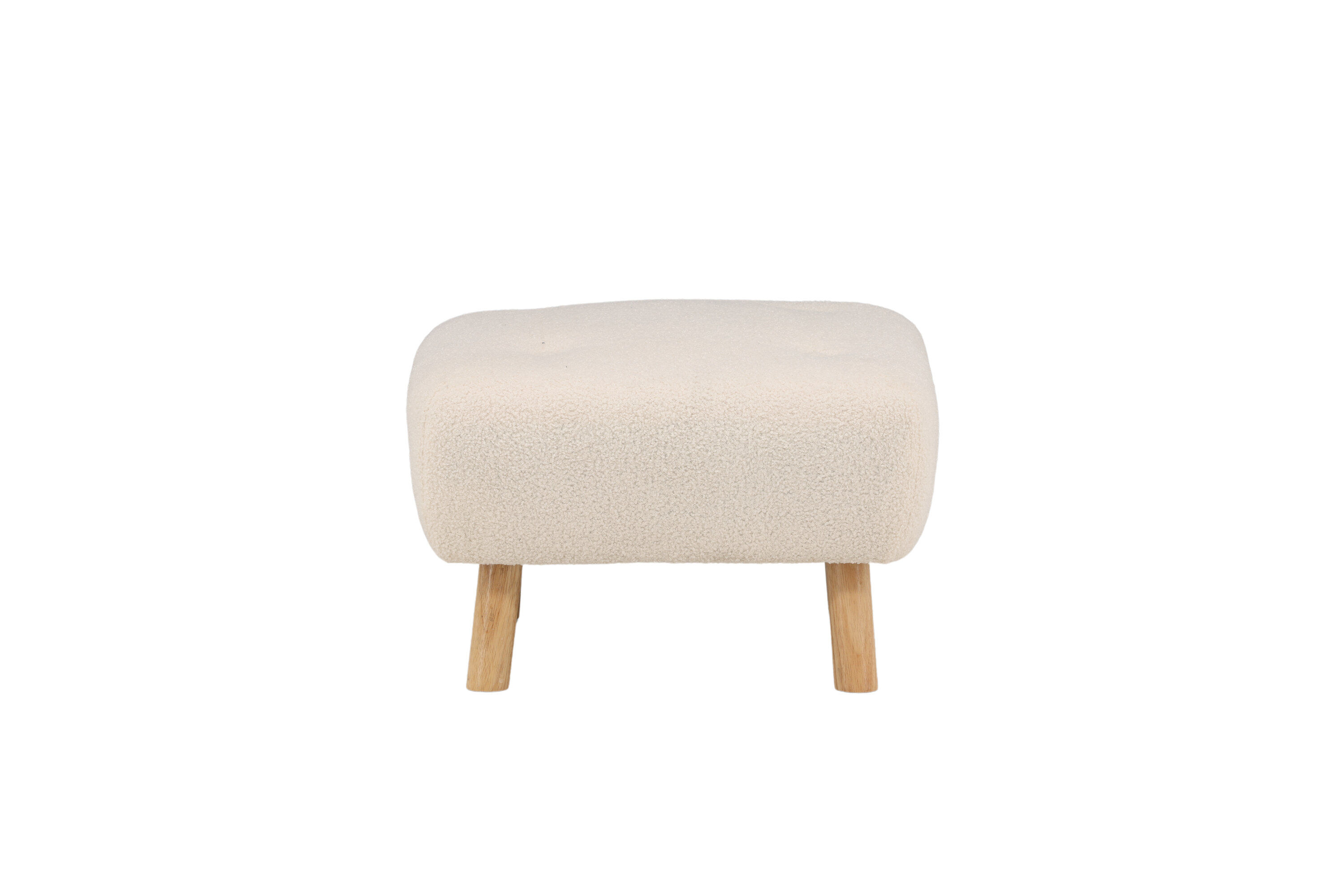 Salina Pouf/Ottoman Bouclé Whitewash/White