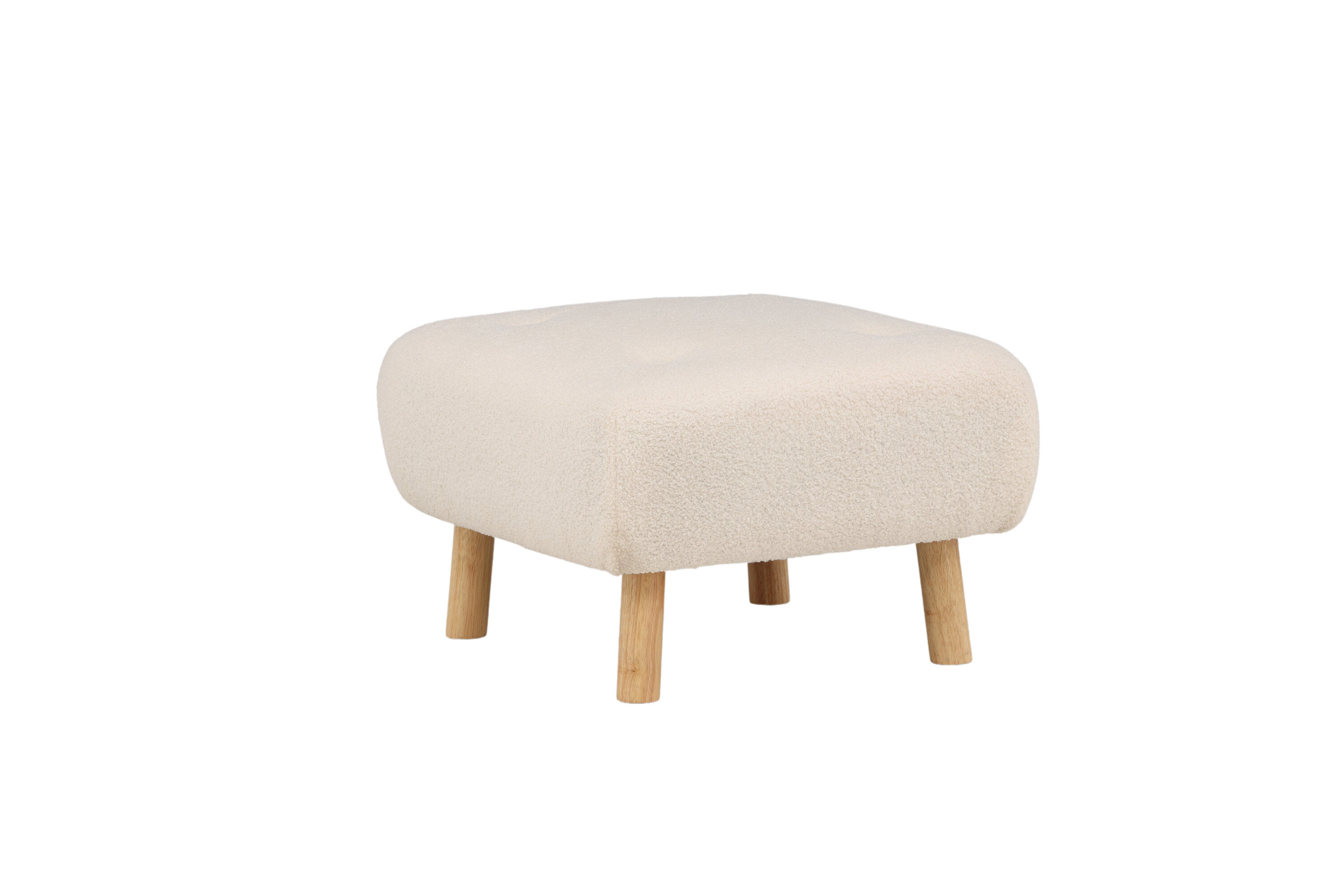Salina Pouf/Ottoman Bouclé Whitewash/Weiß