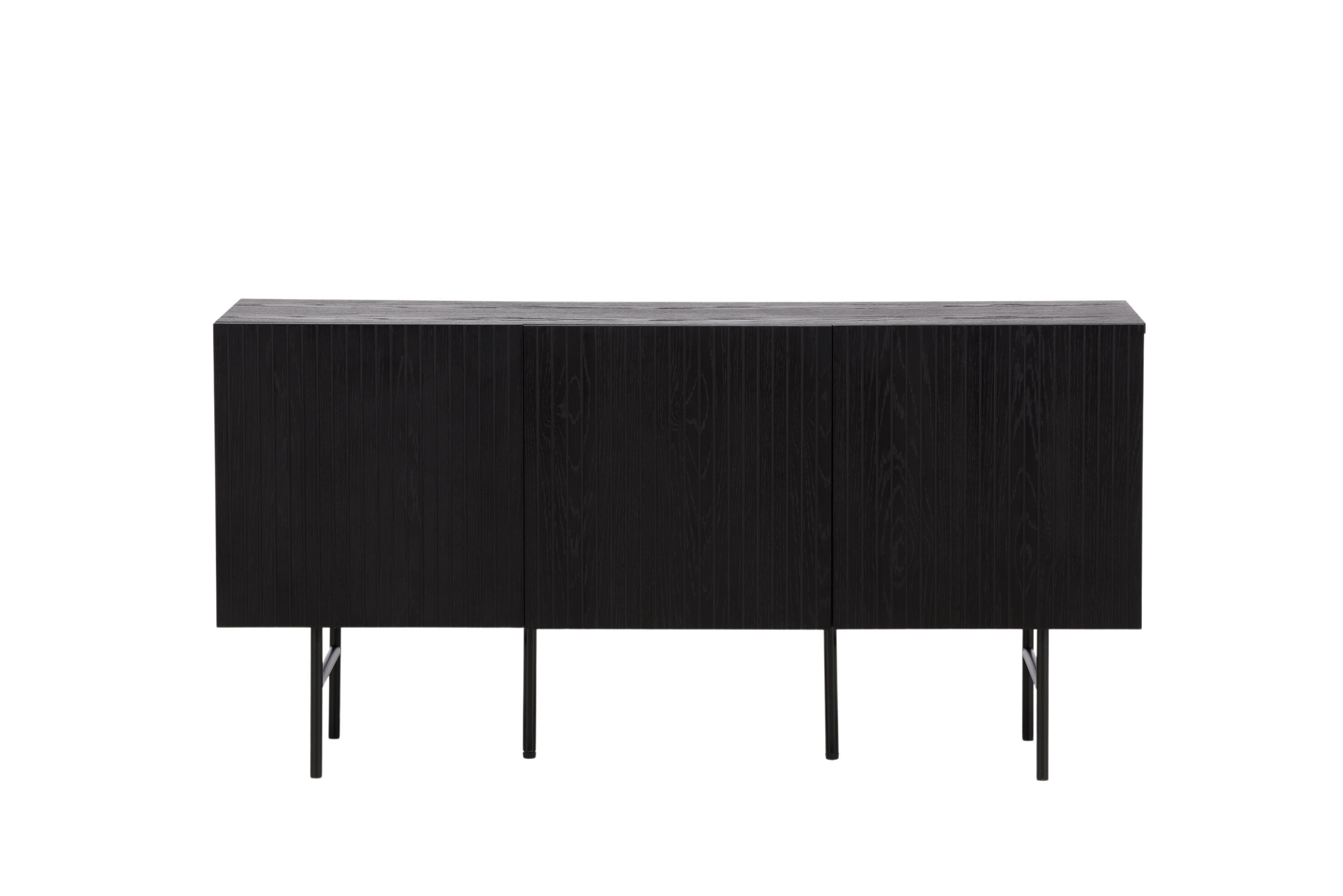 Björkön  Low Cabinet Holz Furnier Schwarz/Eiche