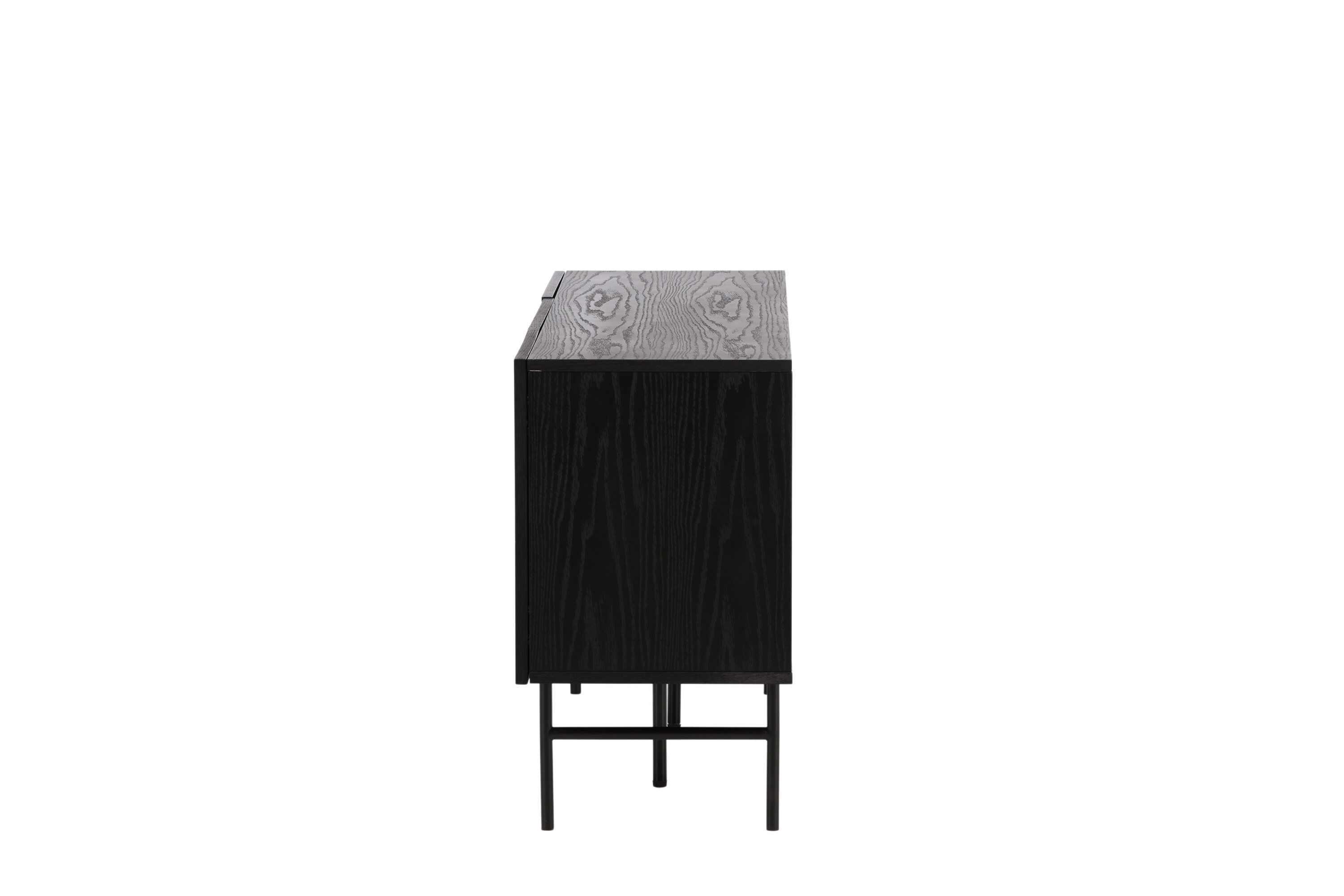 Björkön  Low Cabinet Wood Veneer Black/Oak