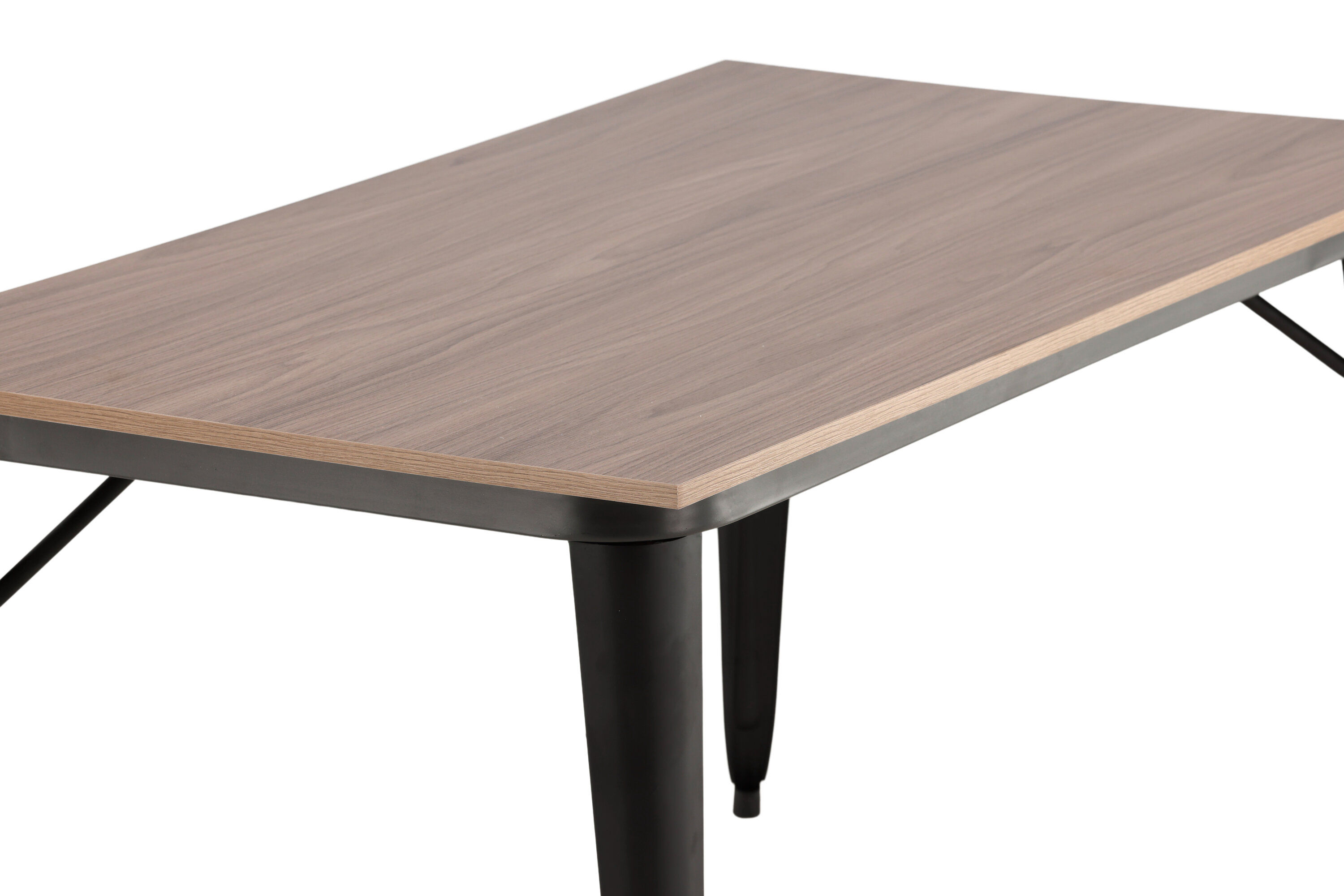Tempe  Esstisch MDF Schwarz/Nussbaum