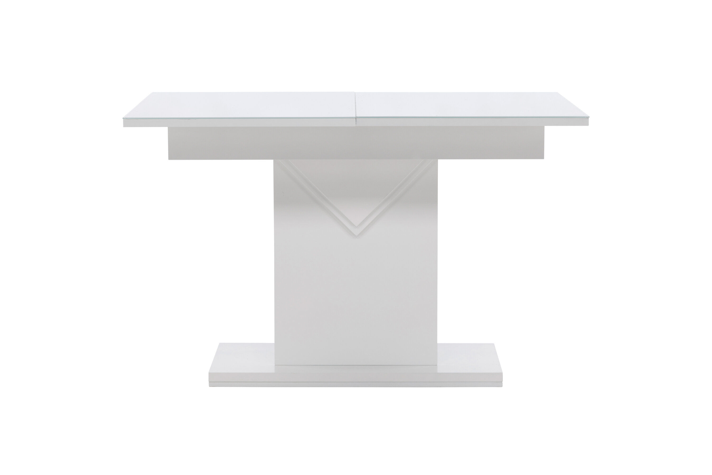 Pluto Dining table MDF/Glass White 120/160×90cm