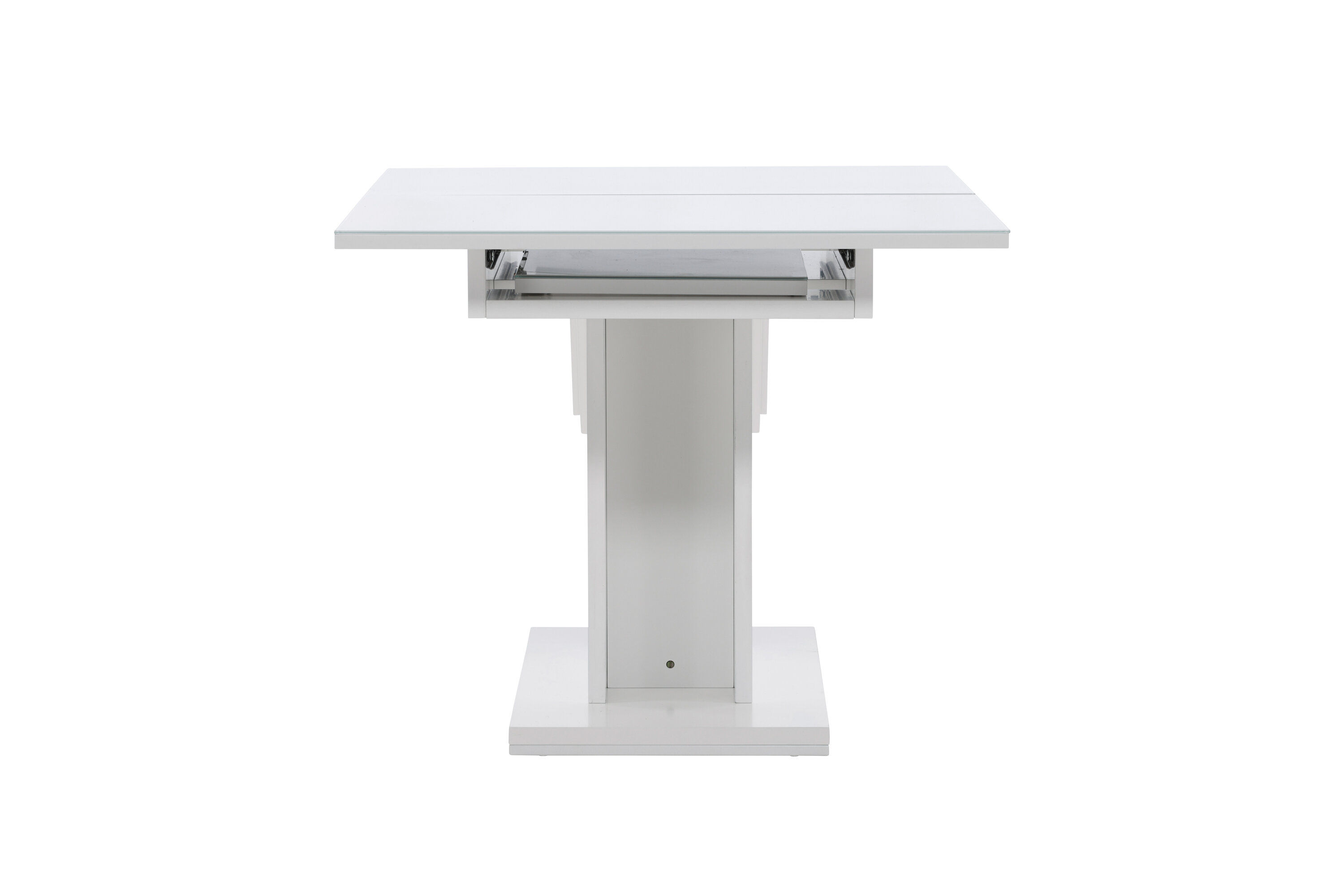 Pluto Dining table MDF/Glass White 120/160×90cm