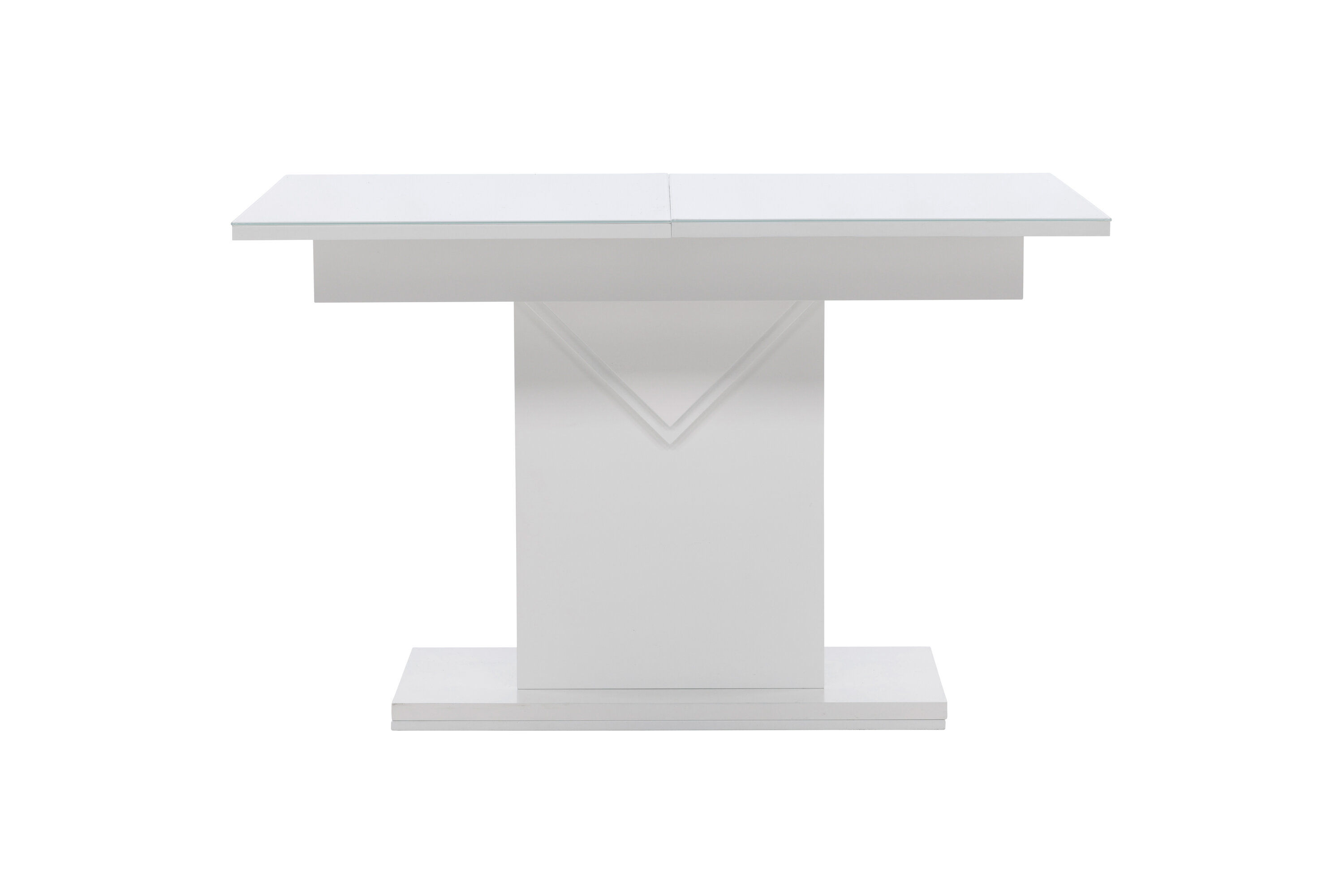 Pluto  Esstisch  MDF/Glas Weiß 120/160×90cm