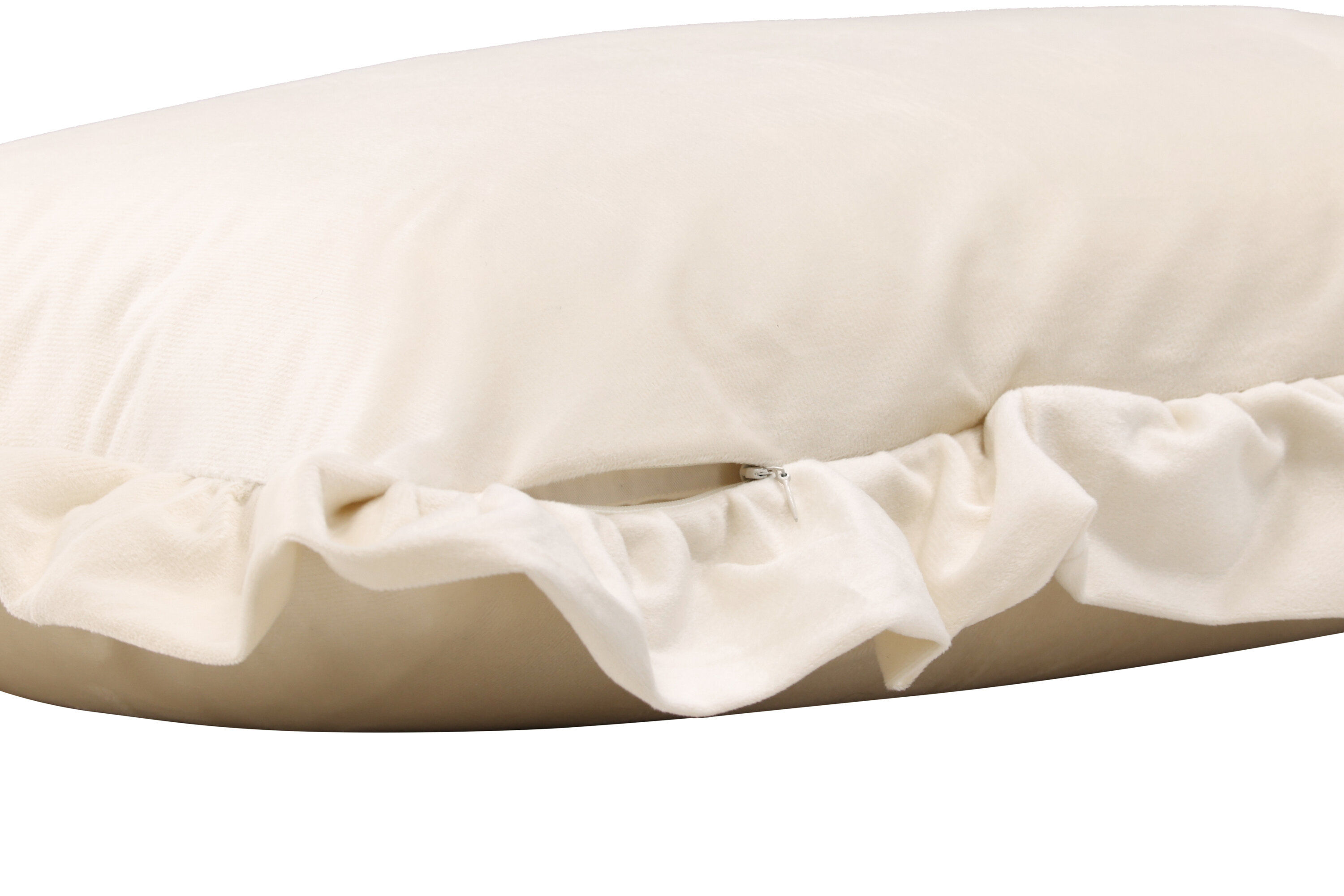 Hailey Pillowcase Poly Velvet White 70×100cm