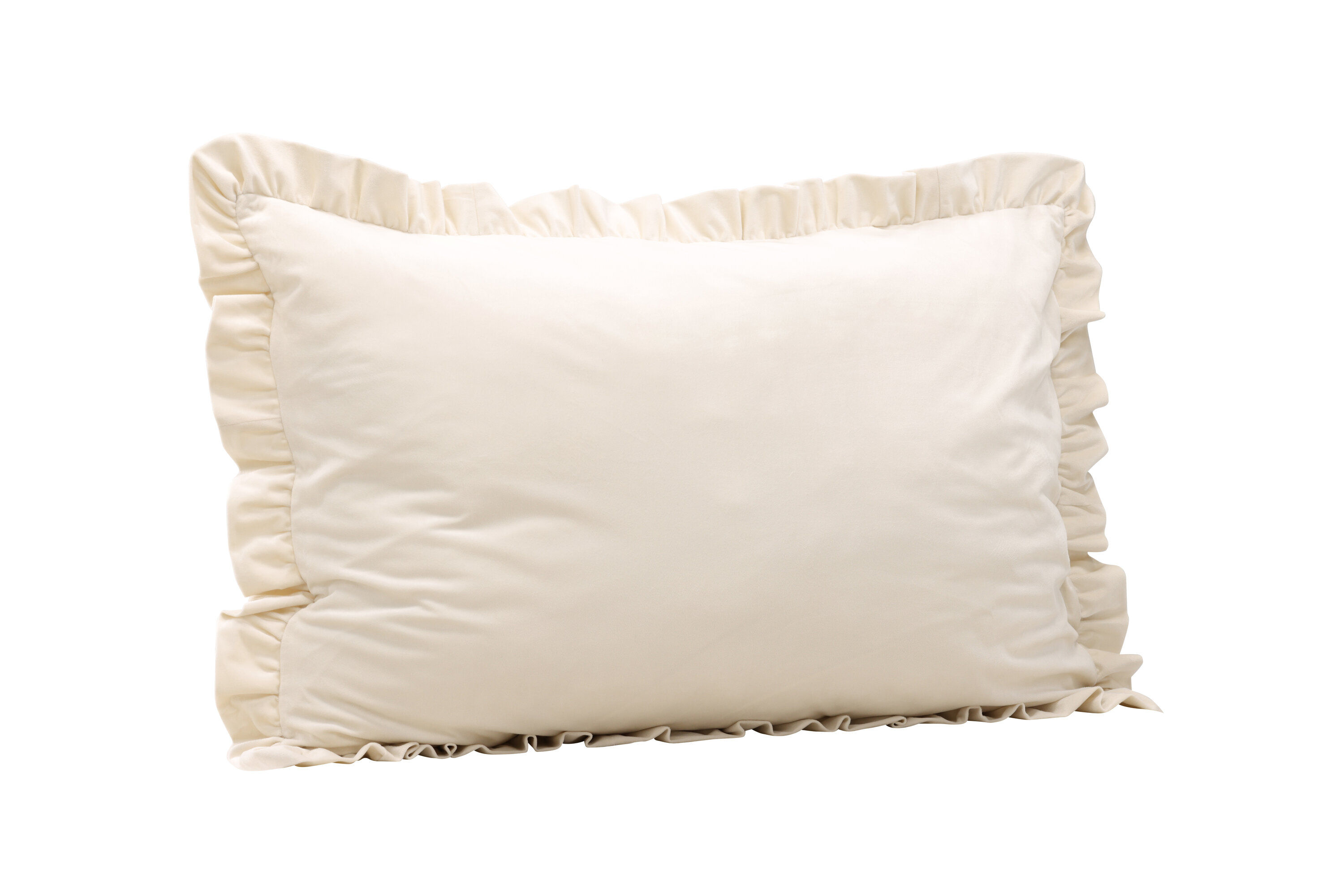 Hailey Pillowcase Poly Velvet White 70×100cm