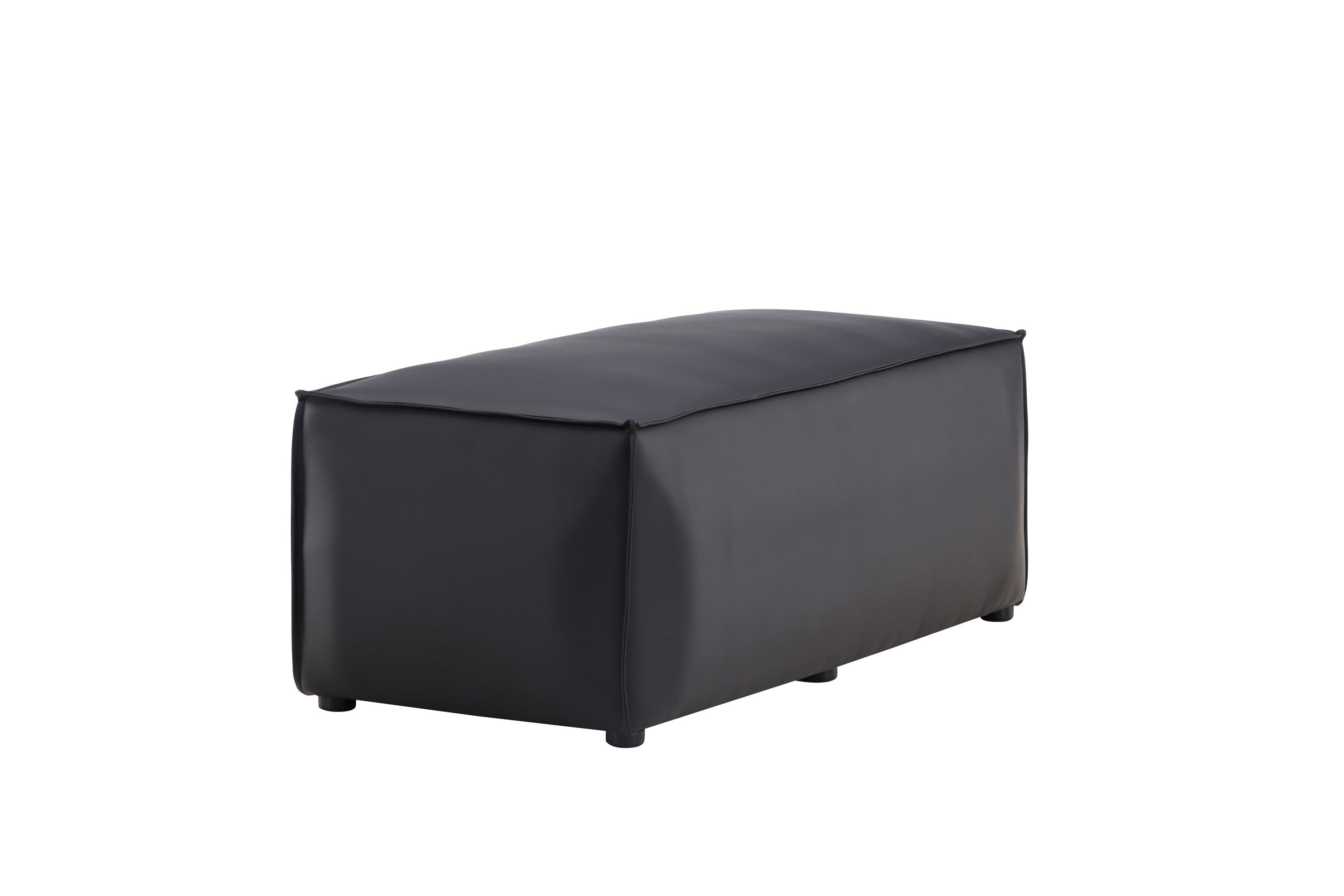 Palermo  Pouf  PU  Mattschwarz