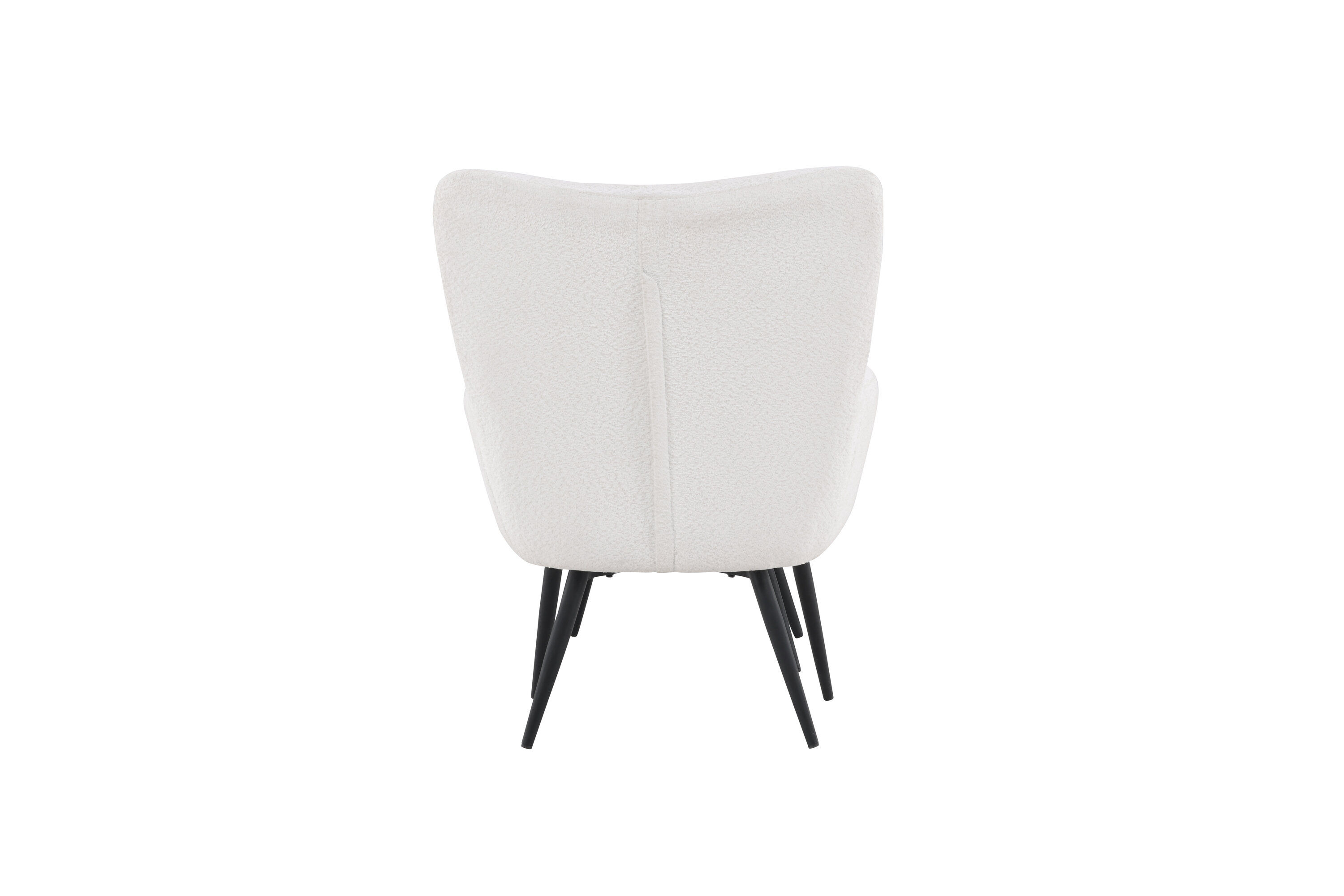 Como Armchair with Footstool Bouclé Black White