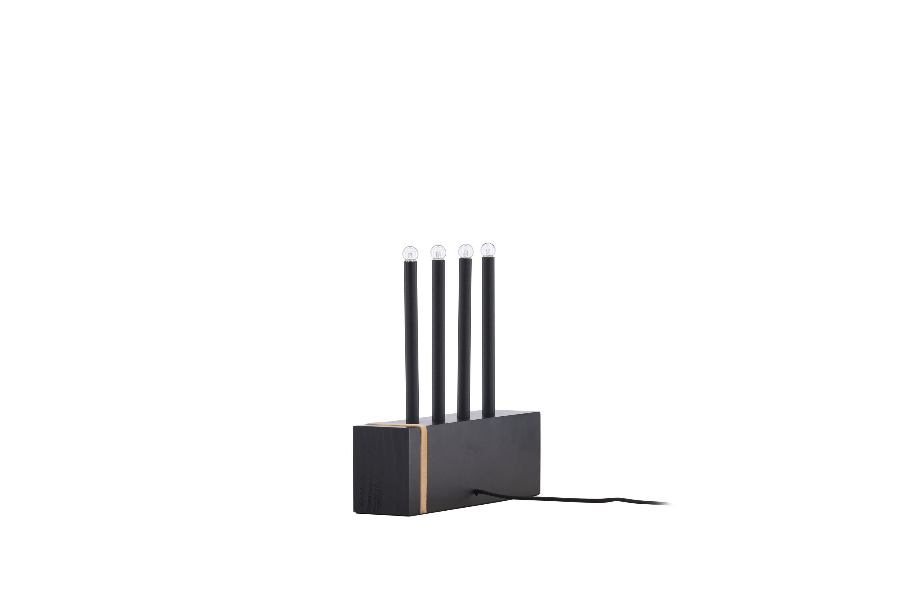 Fjällberget Candle holder Pine wood Black