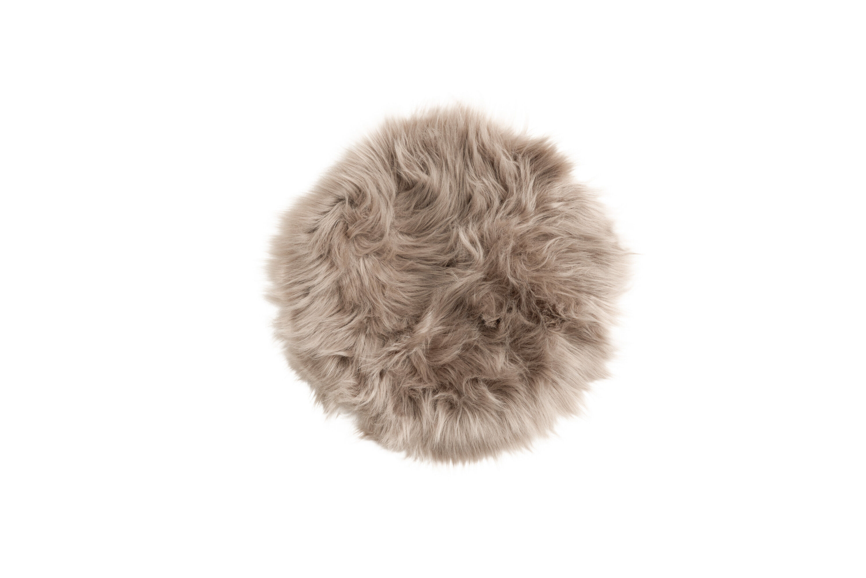 Katy Pouf Polyester Fake Fur Braun / Beige ø34cm