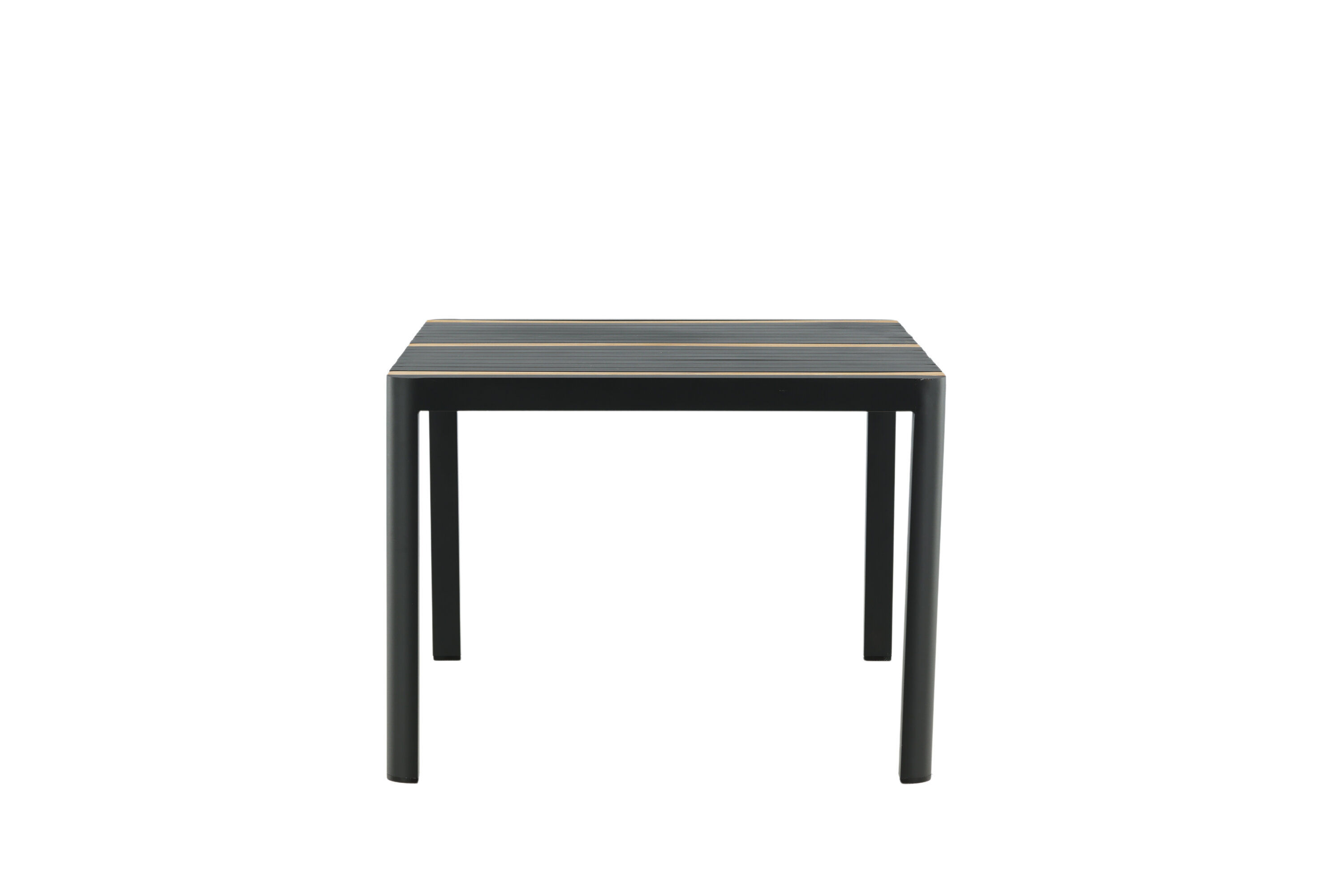 Togo Esstisch Aluminium Teak Schwarz