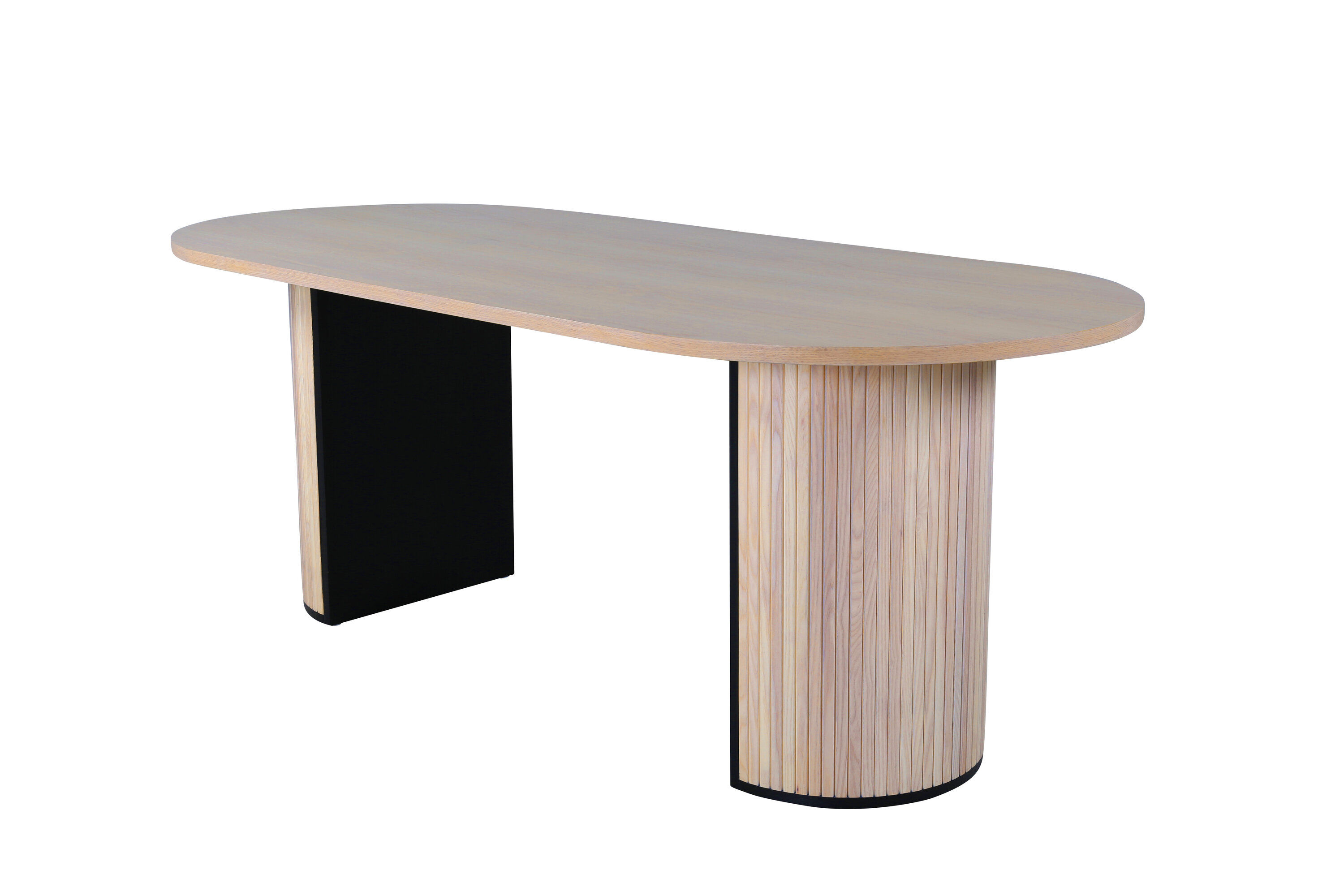 Bianca Oval Dining table Whitewash Veneer