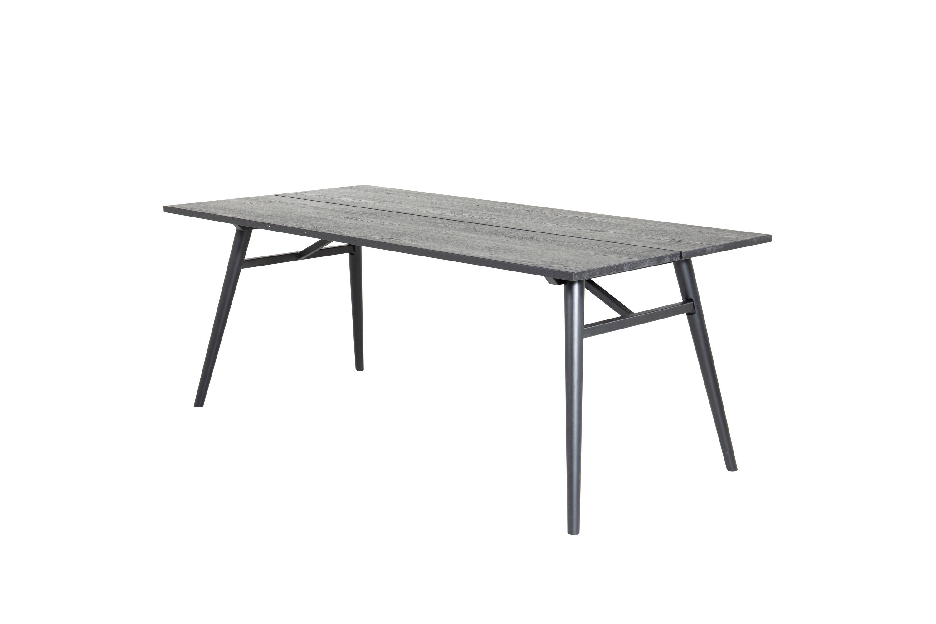 Ausziehtisch Schwarz Gebürstet 190x95cm