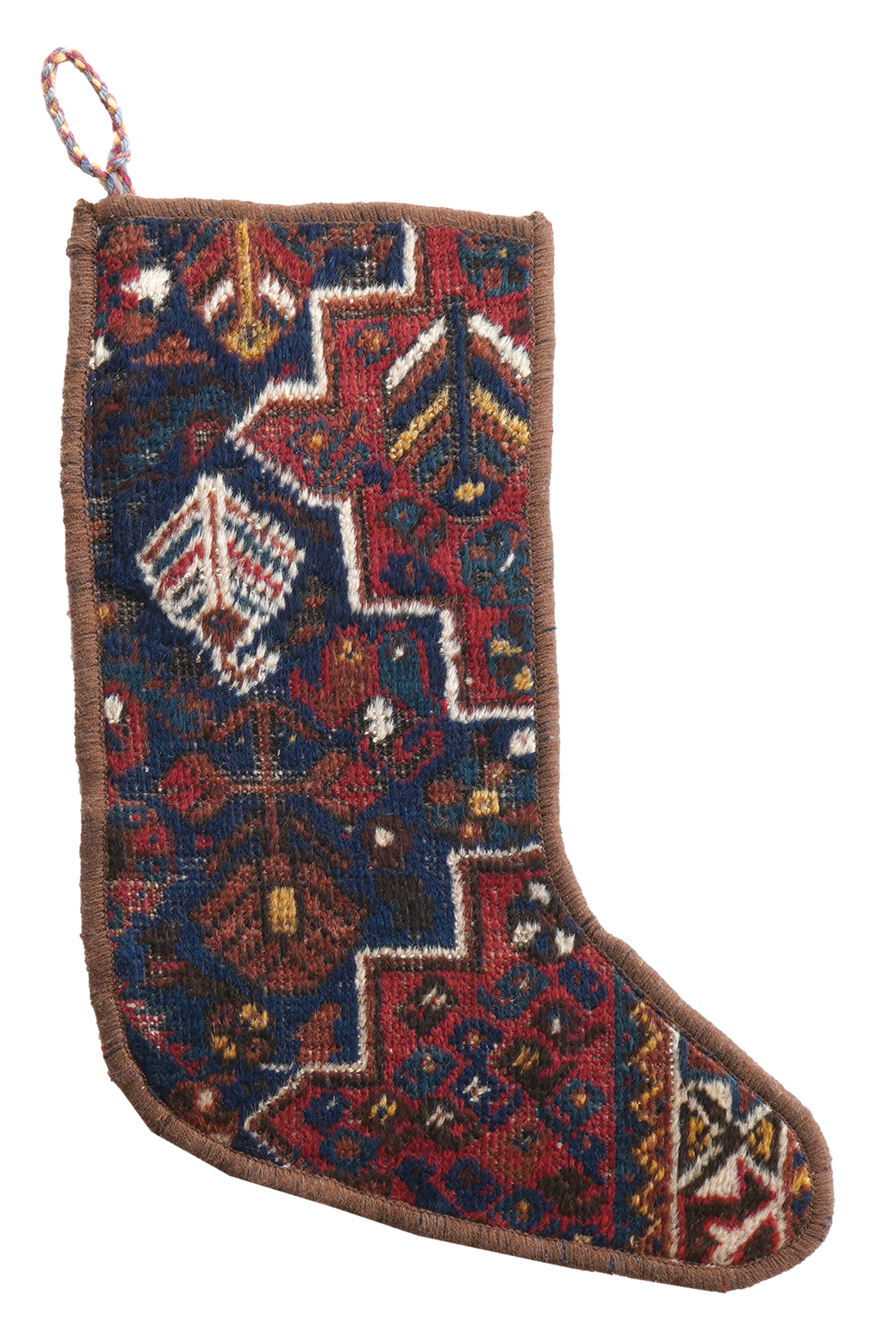 Christmas stocking wool multicolored 41x56cm