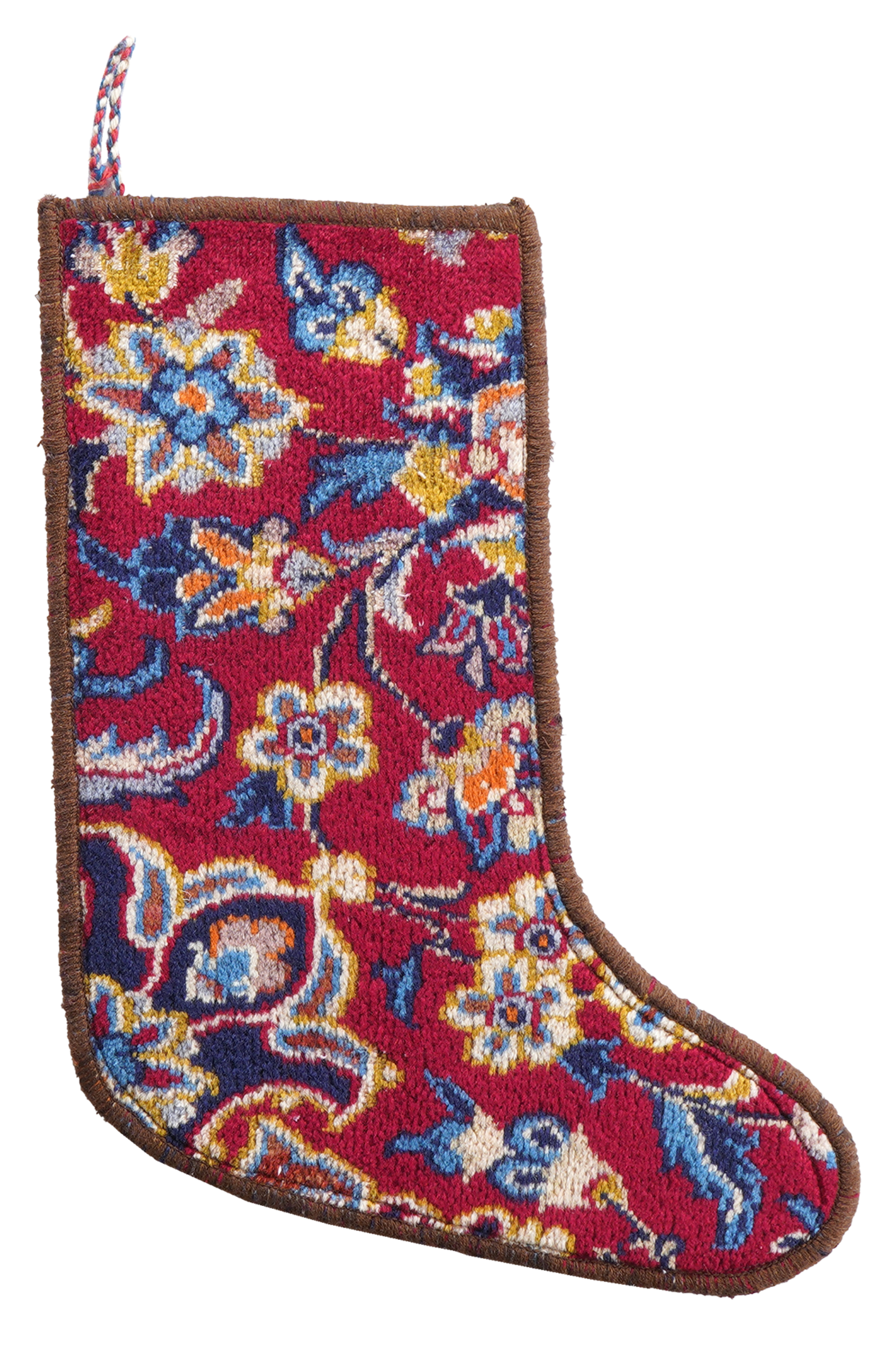 Christmas stocking wool multicolored 41x56cm