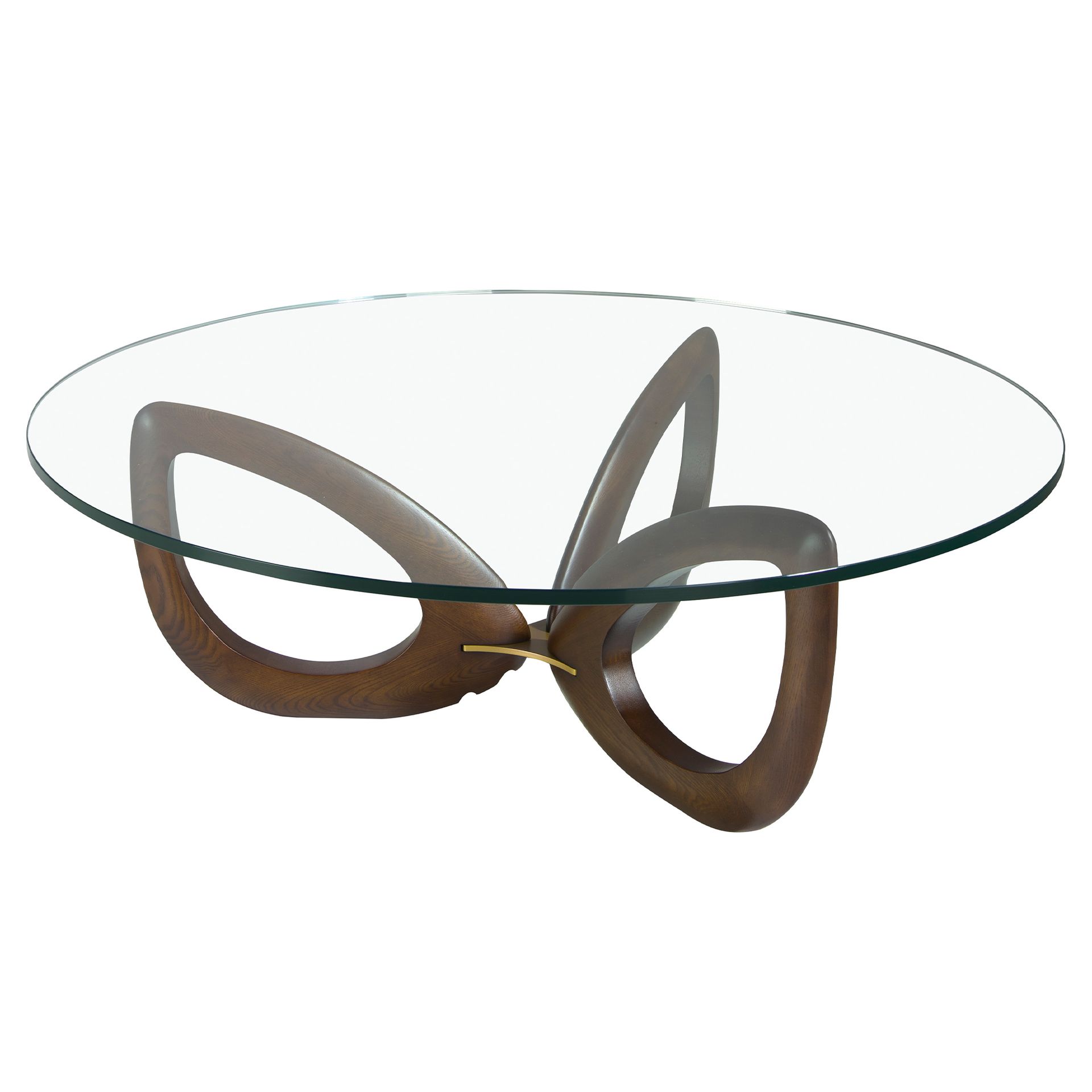 Round coffee table Glass Brown