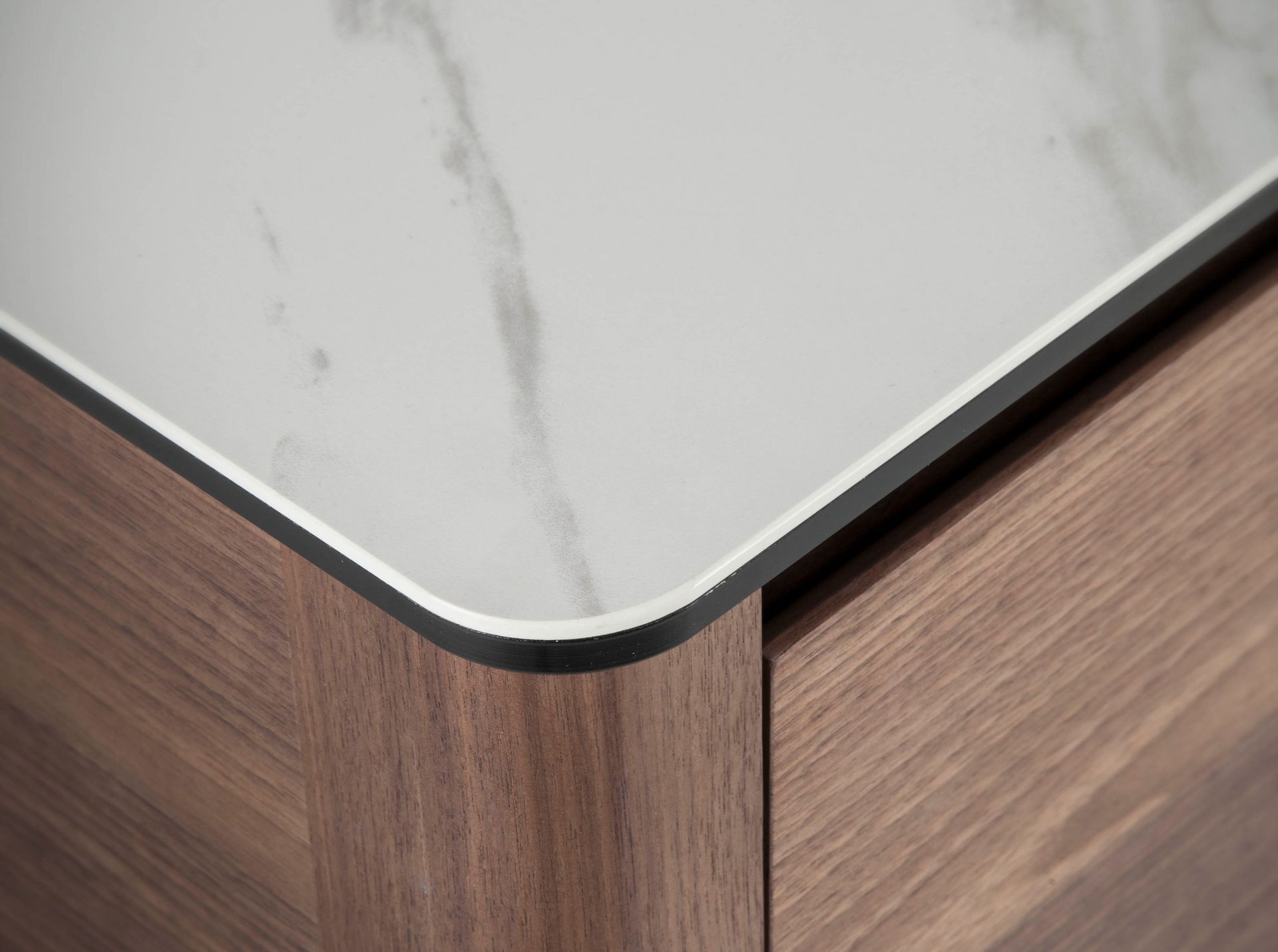 Lowboard Walnut wood Marble look