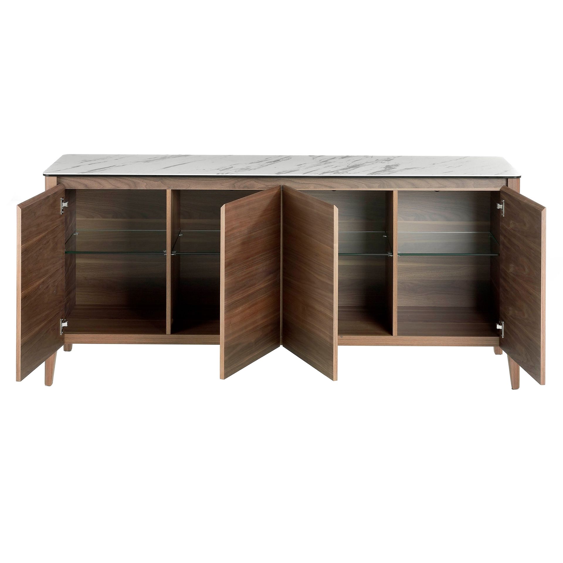 Sideboard walnut wood marble look