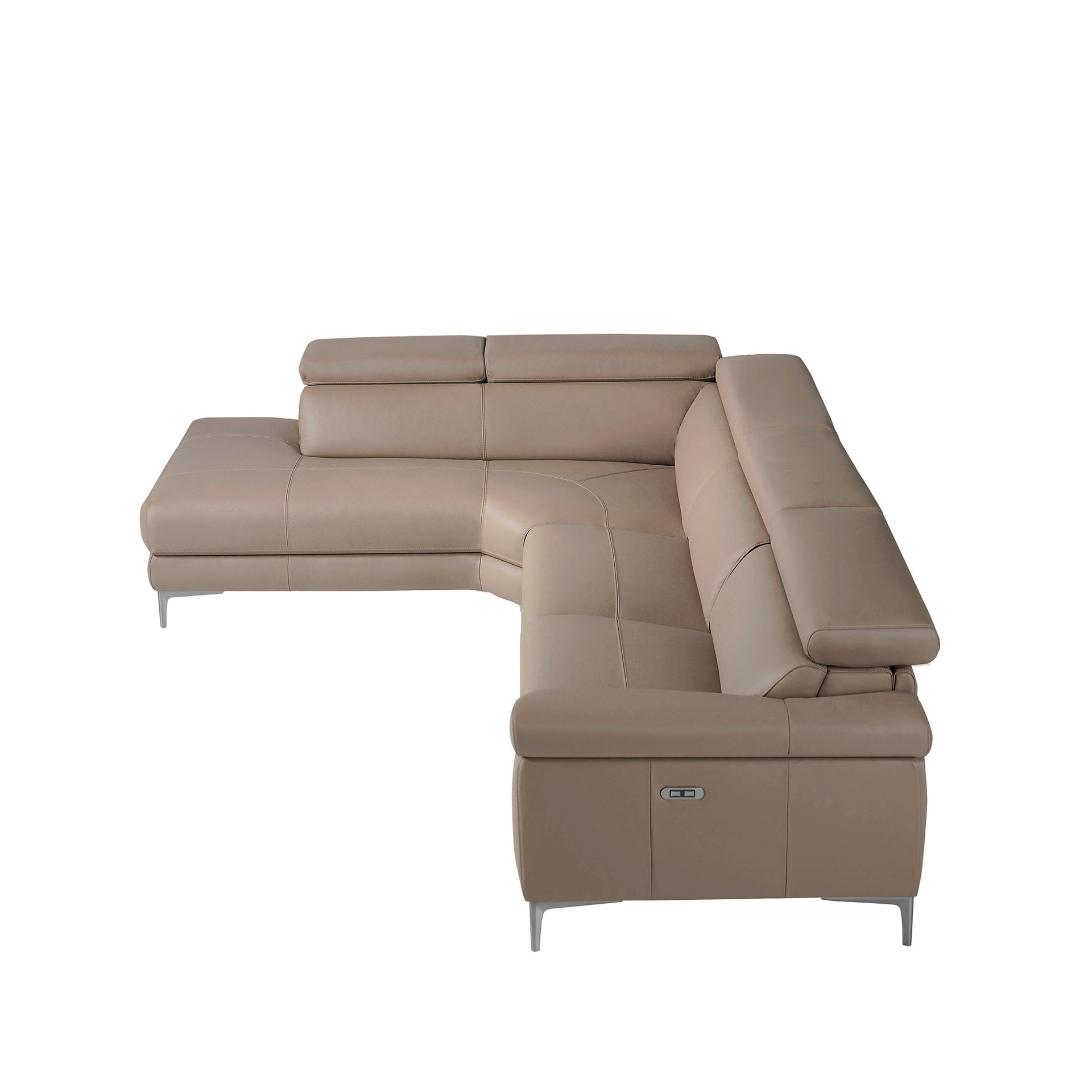 Chaise Relax-Sofa Left Leather Brown