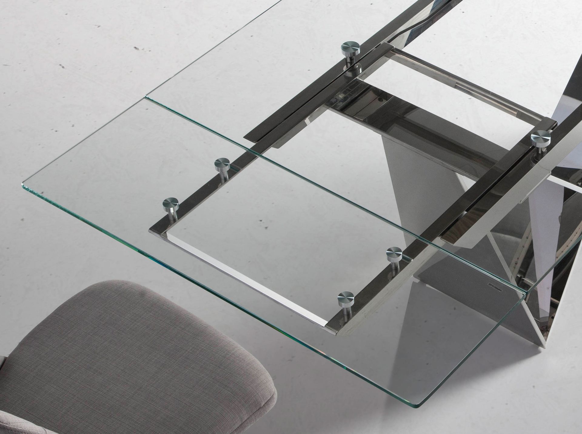 Esstisch Glas/Stahl