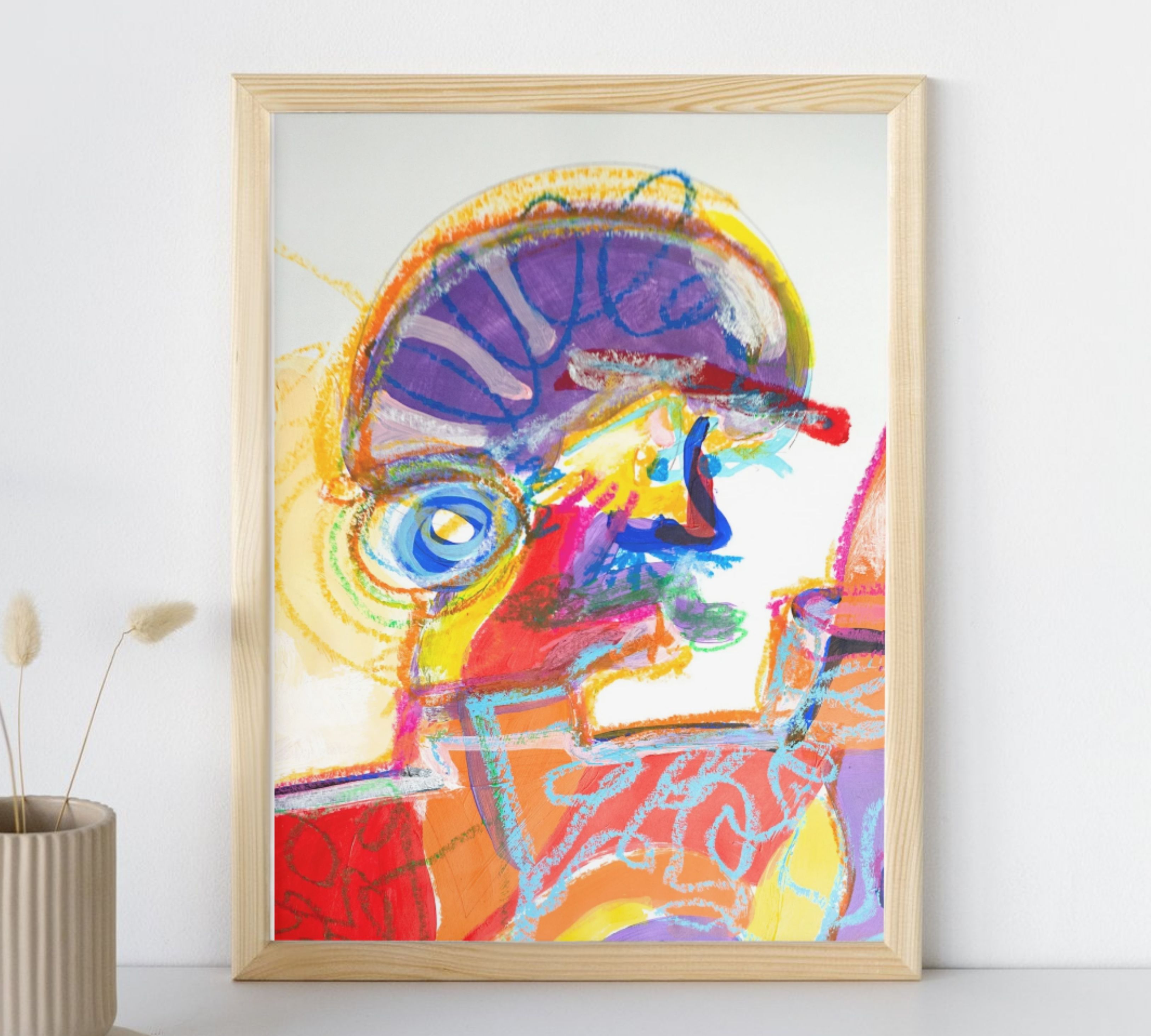 A Real Man Art Print Multicolored